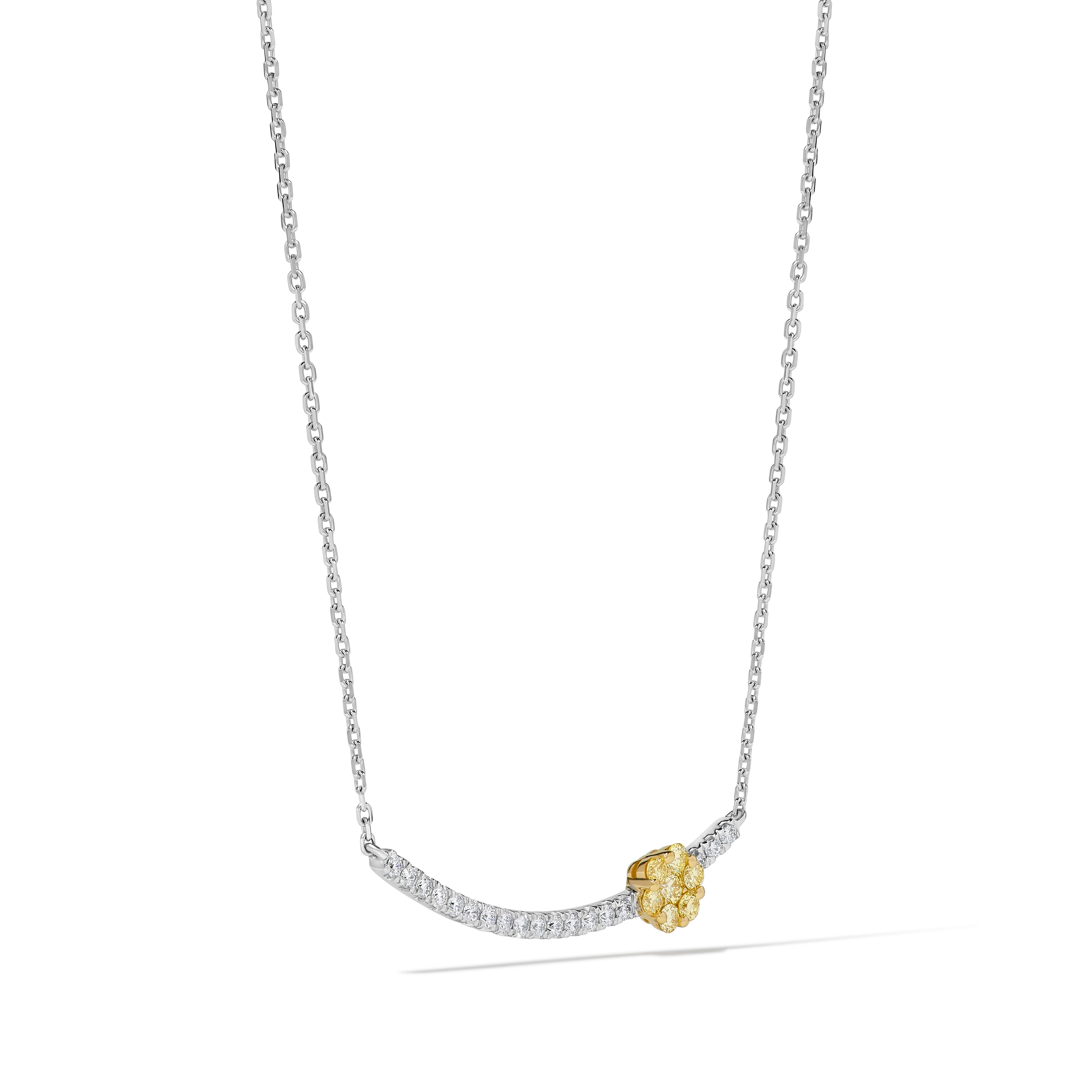 Yellow & White Round Diamond Necklace SN0018GP