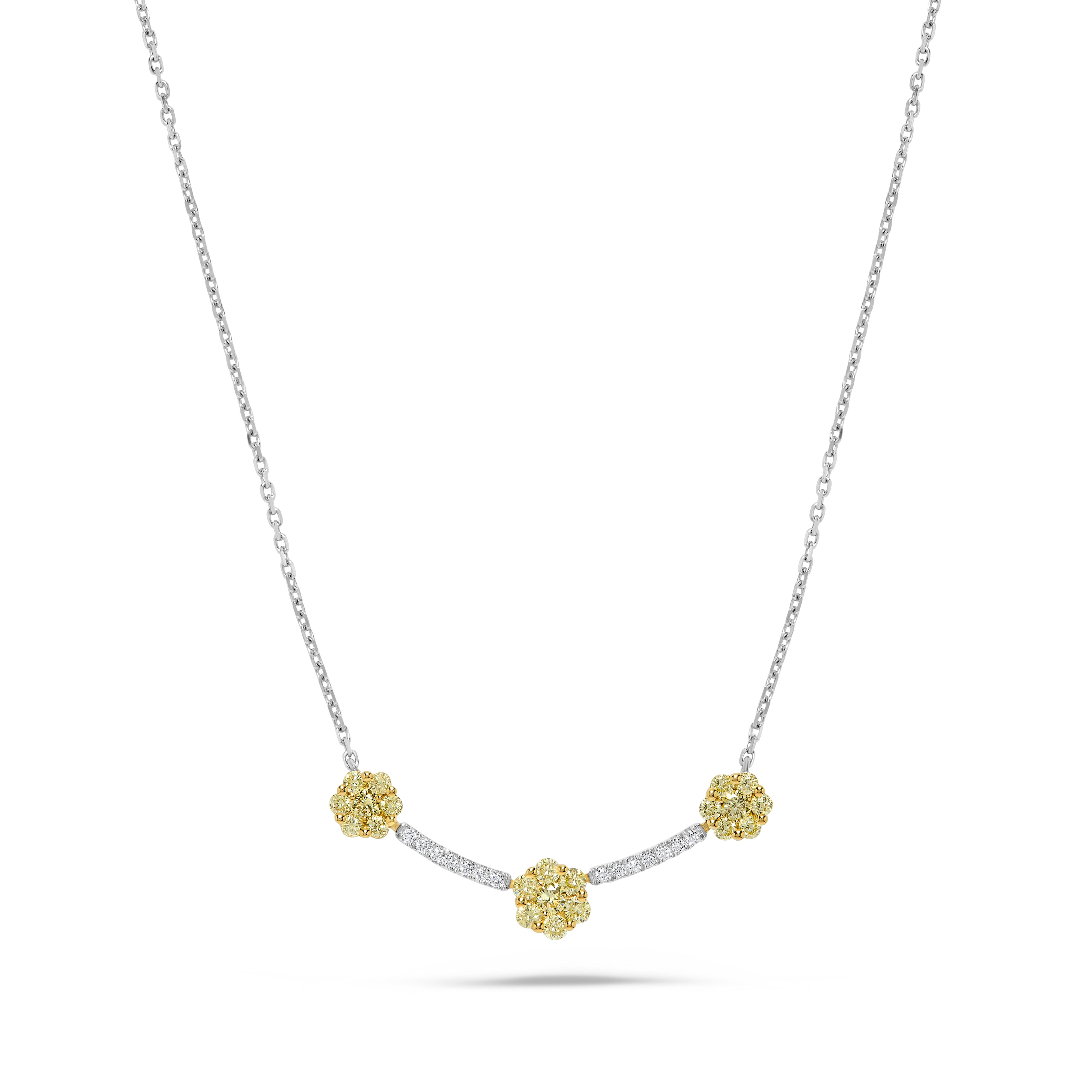 Yellow & White Round Diamond Necklace SN0019GP