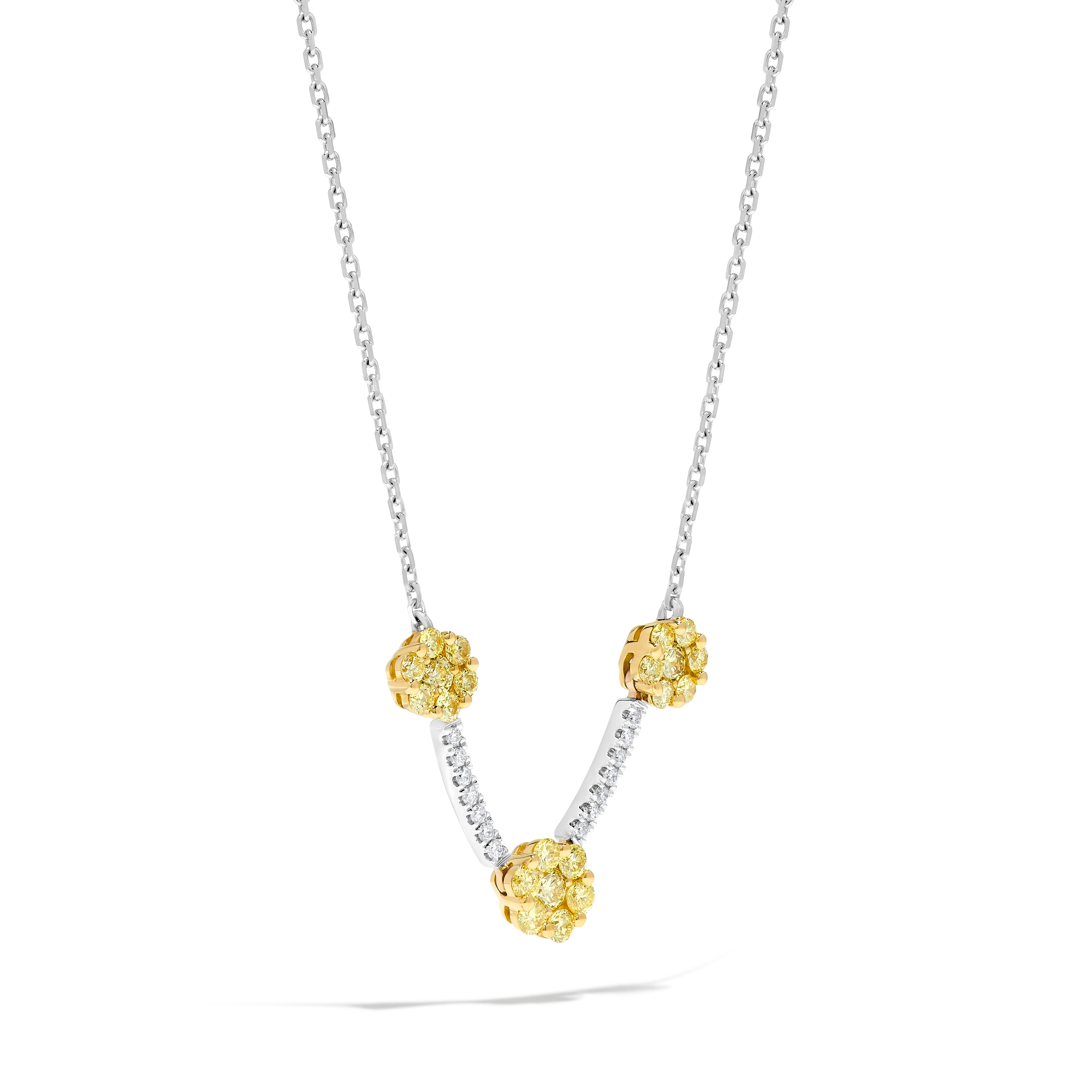 Yellow & White Round Diamond Necklace SN0019GP