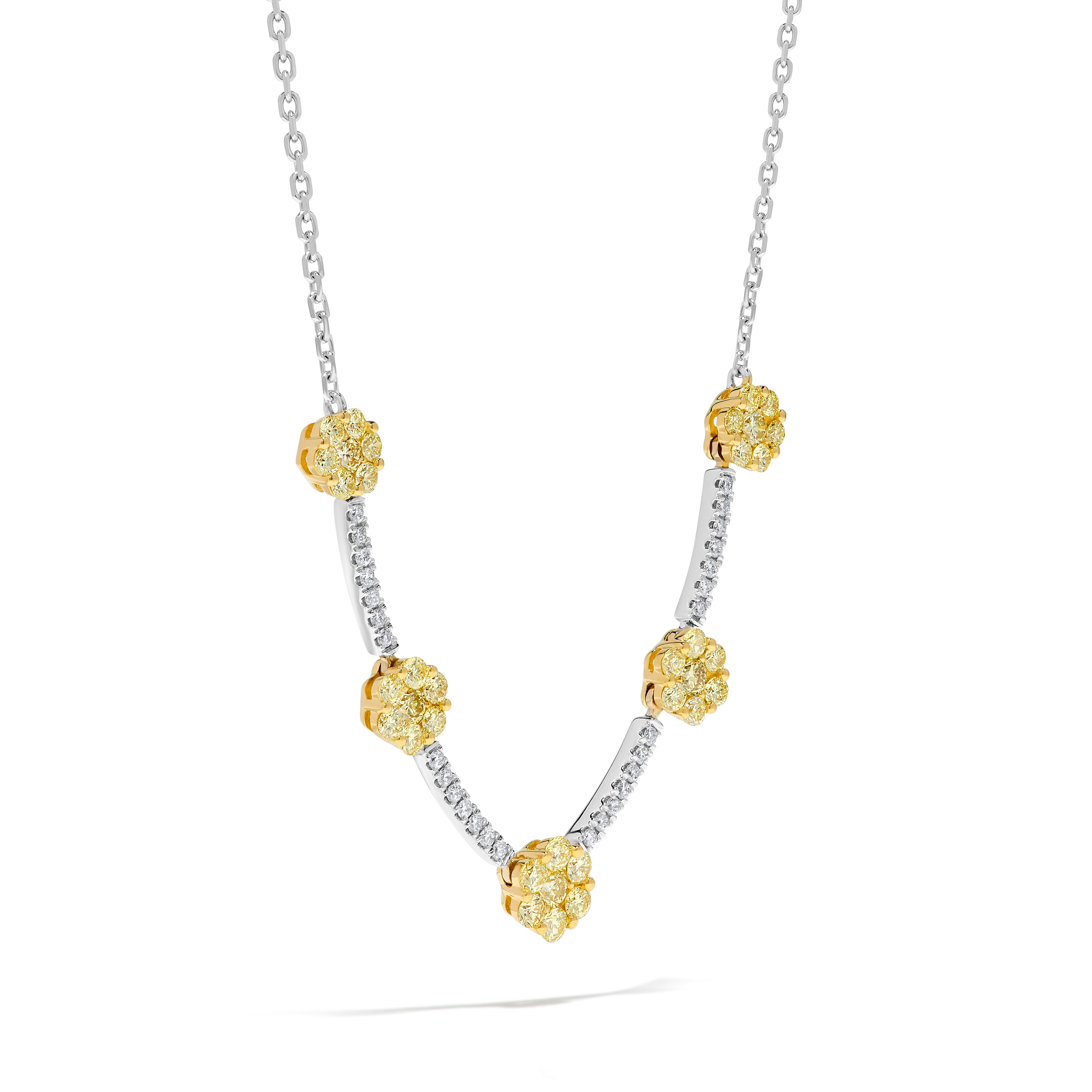 Yellow & White Round Diamond Necklace SN0020GP