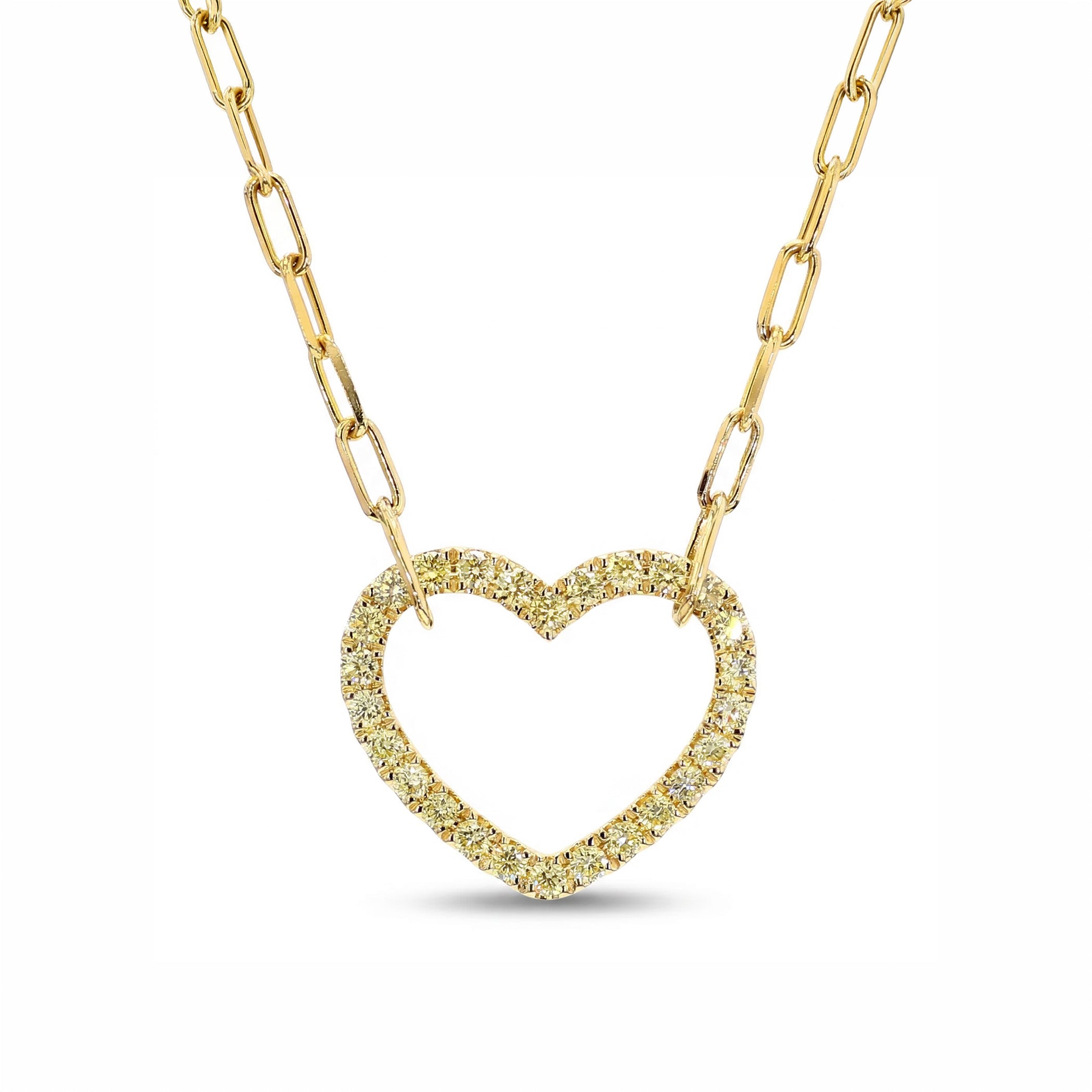 Natural Yellow Diamond Heart Necklace product image 1