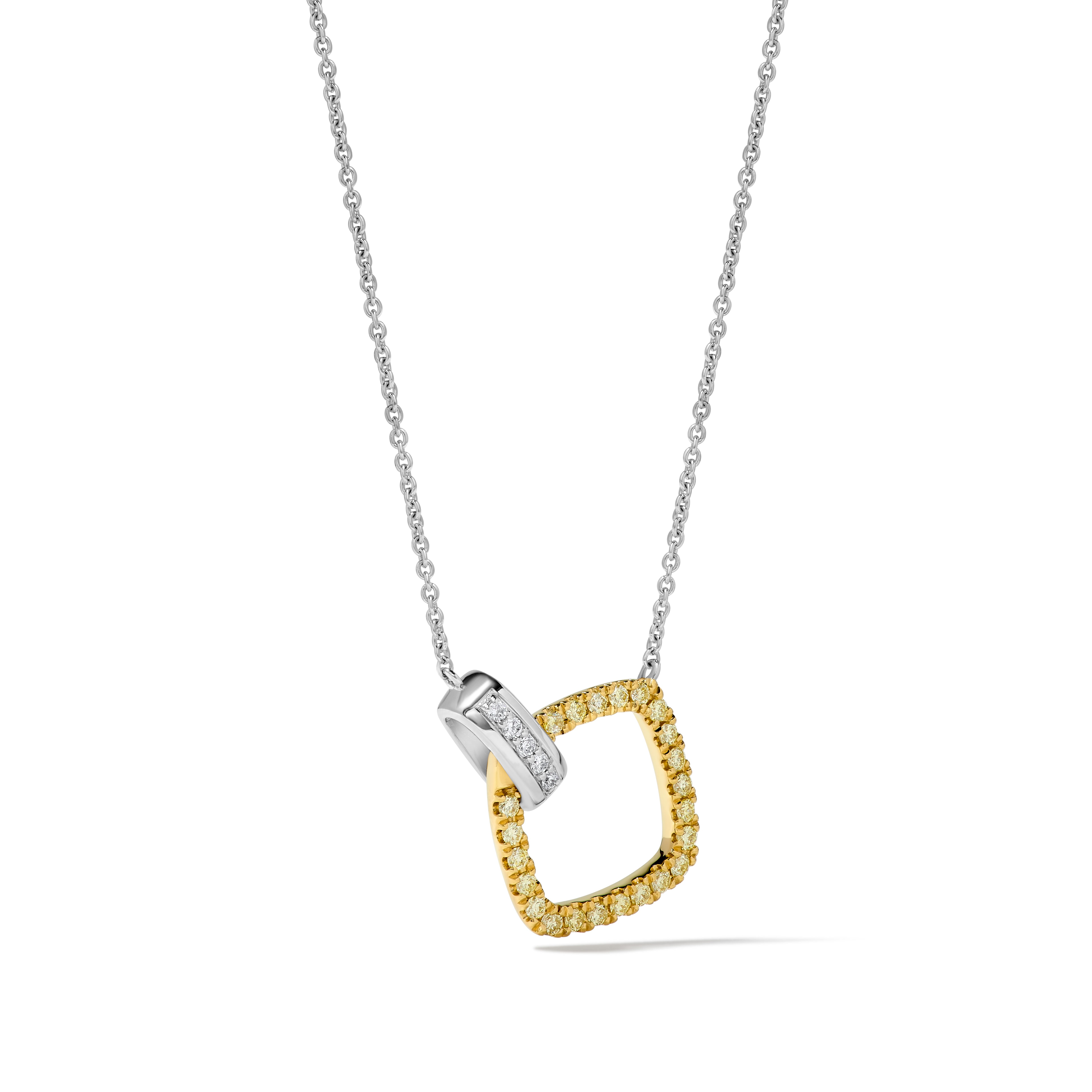 Yellow & White Round Diamond Necklace SN0022GP