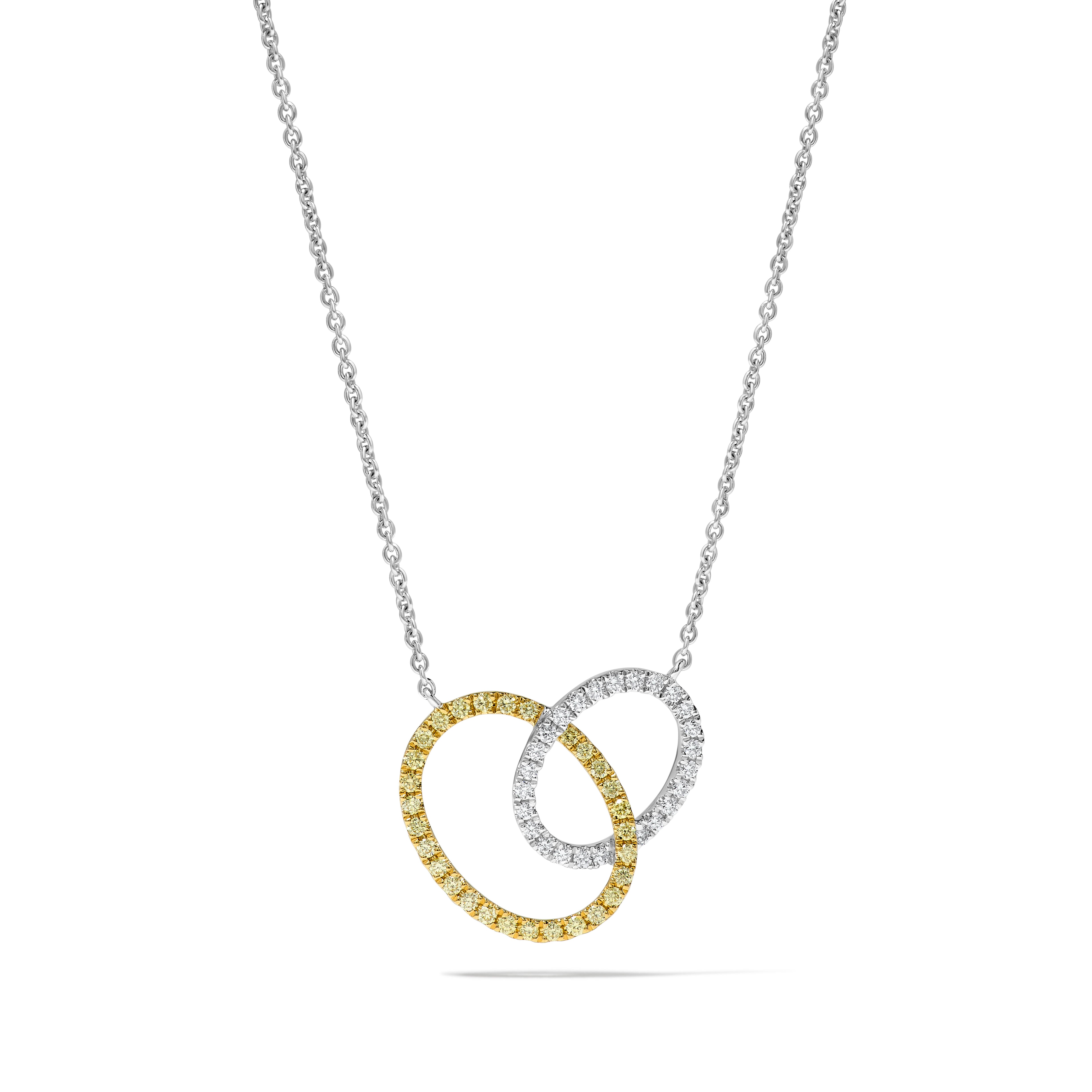 Yellow & White Round Diamond Necklace SN0023GP