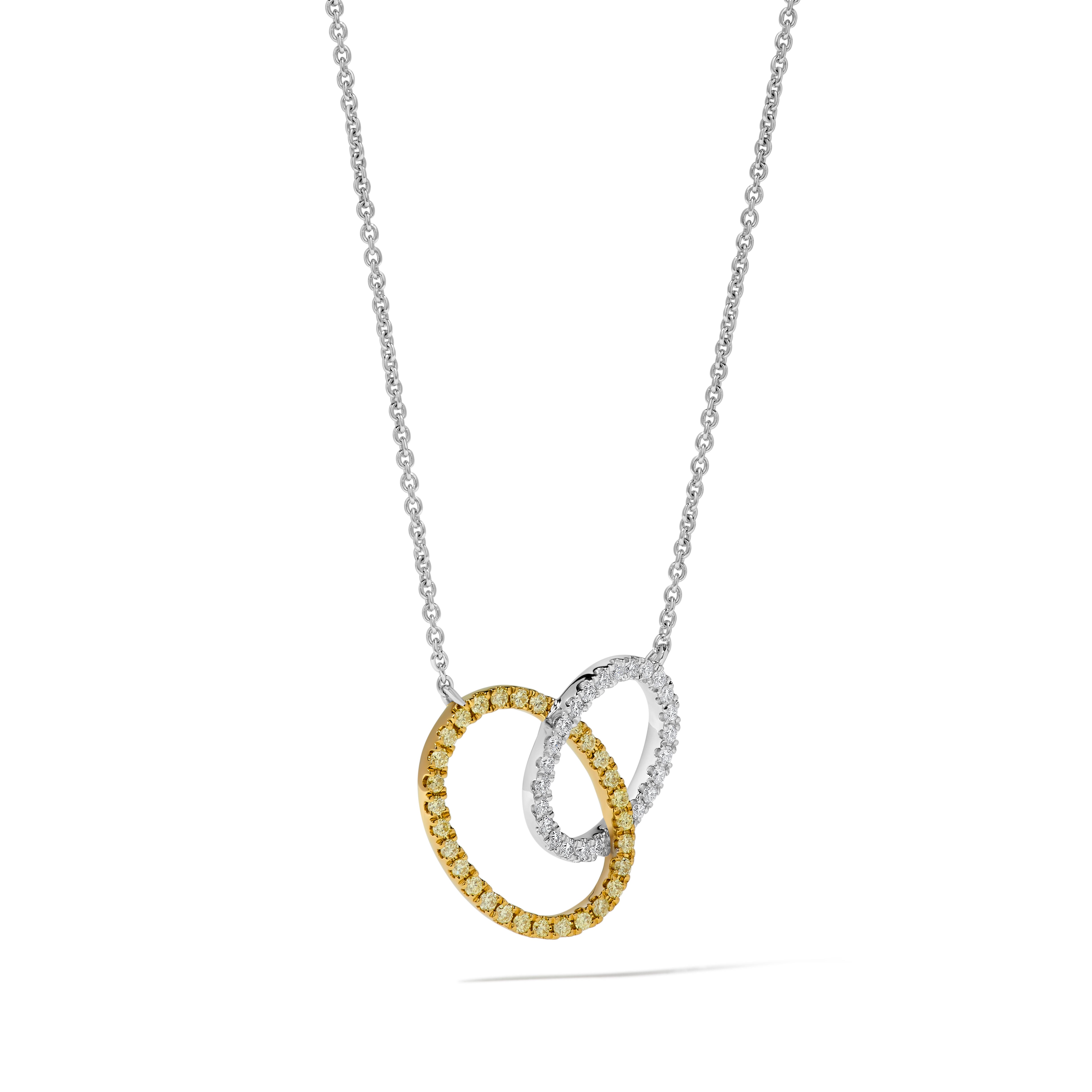 Yellow & White Round Diamond Necklace SN0023GP