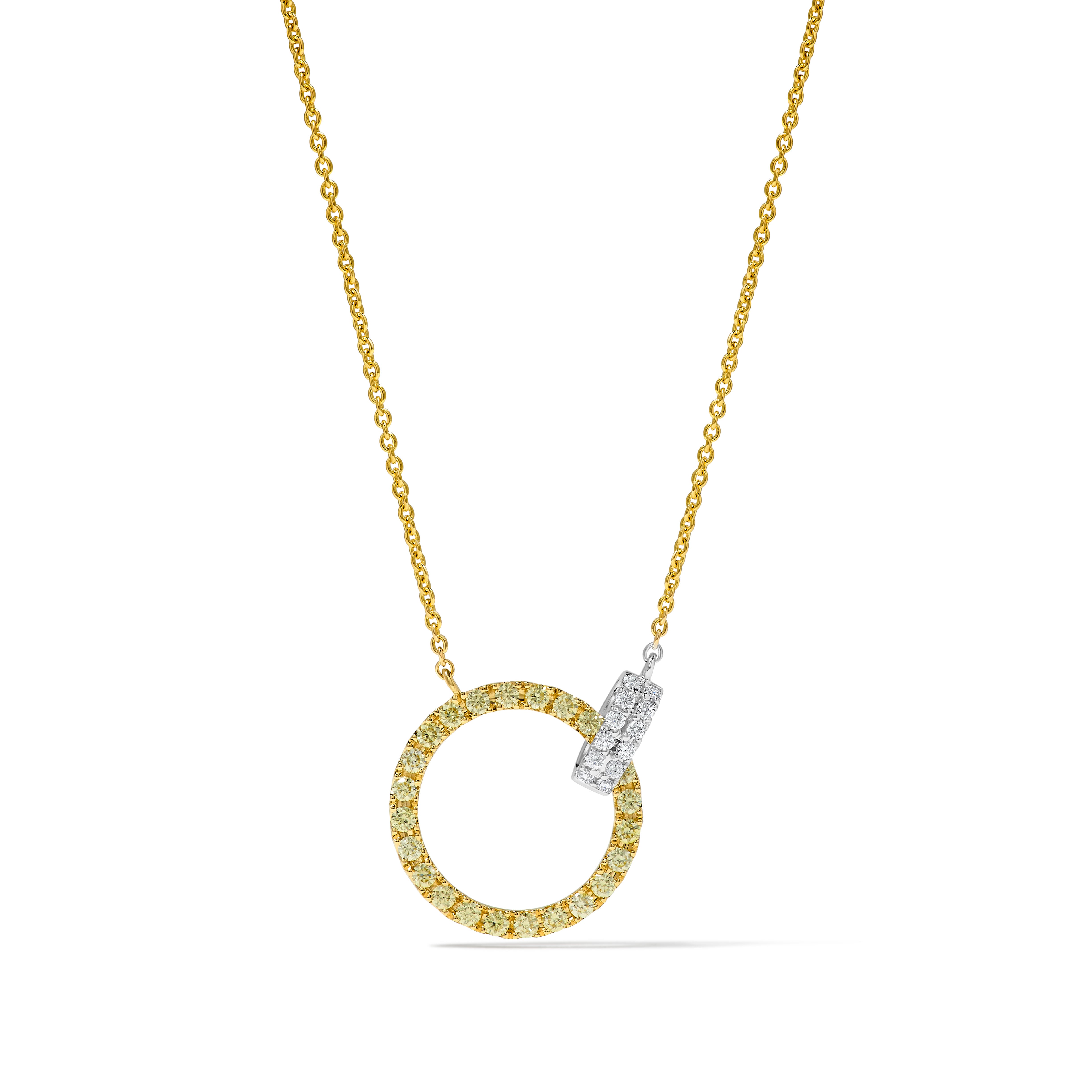 Yellow & White Round Diamond Necklace SN0024GP