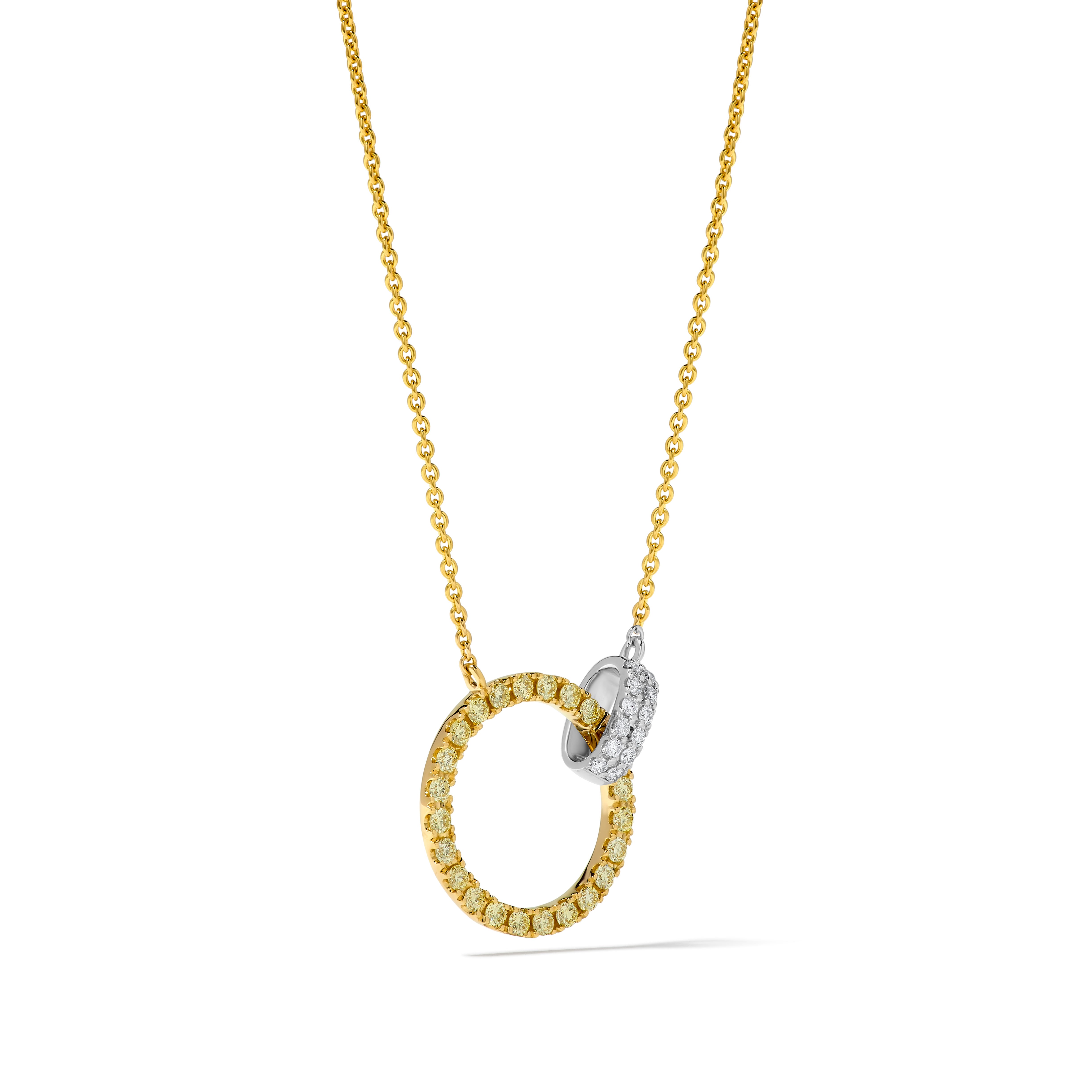 Yellow & White Round Diamond Necklace SN0024GP