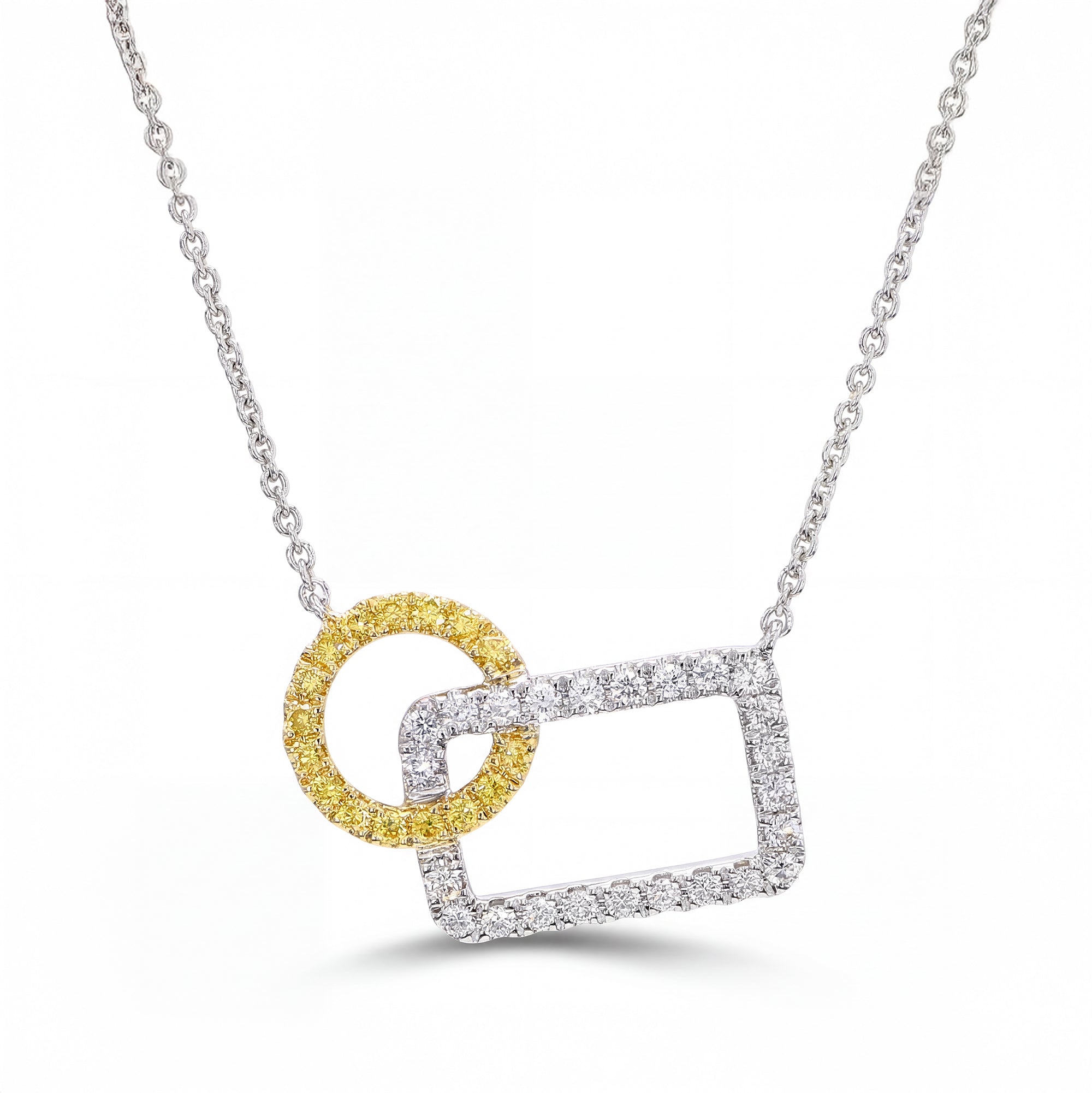 Natural Yellow Round Diamond Necklace product image 1
