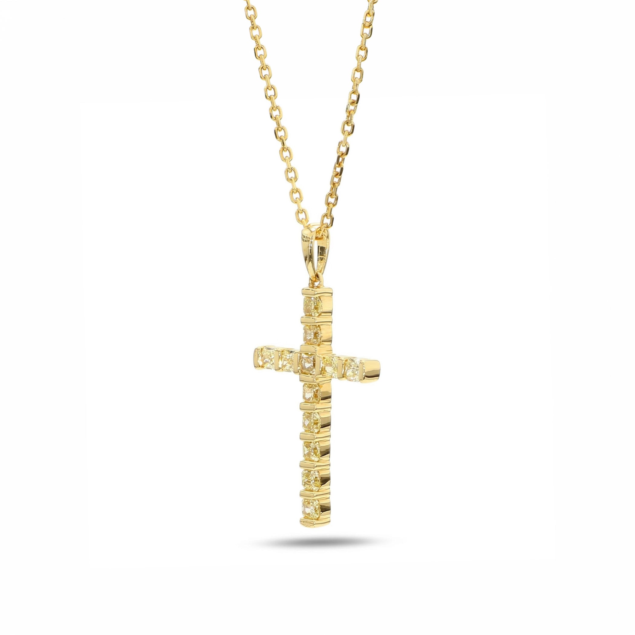 Natural Yellow Diamond Cross Necklace product image 2