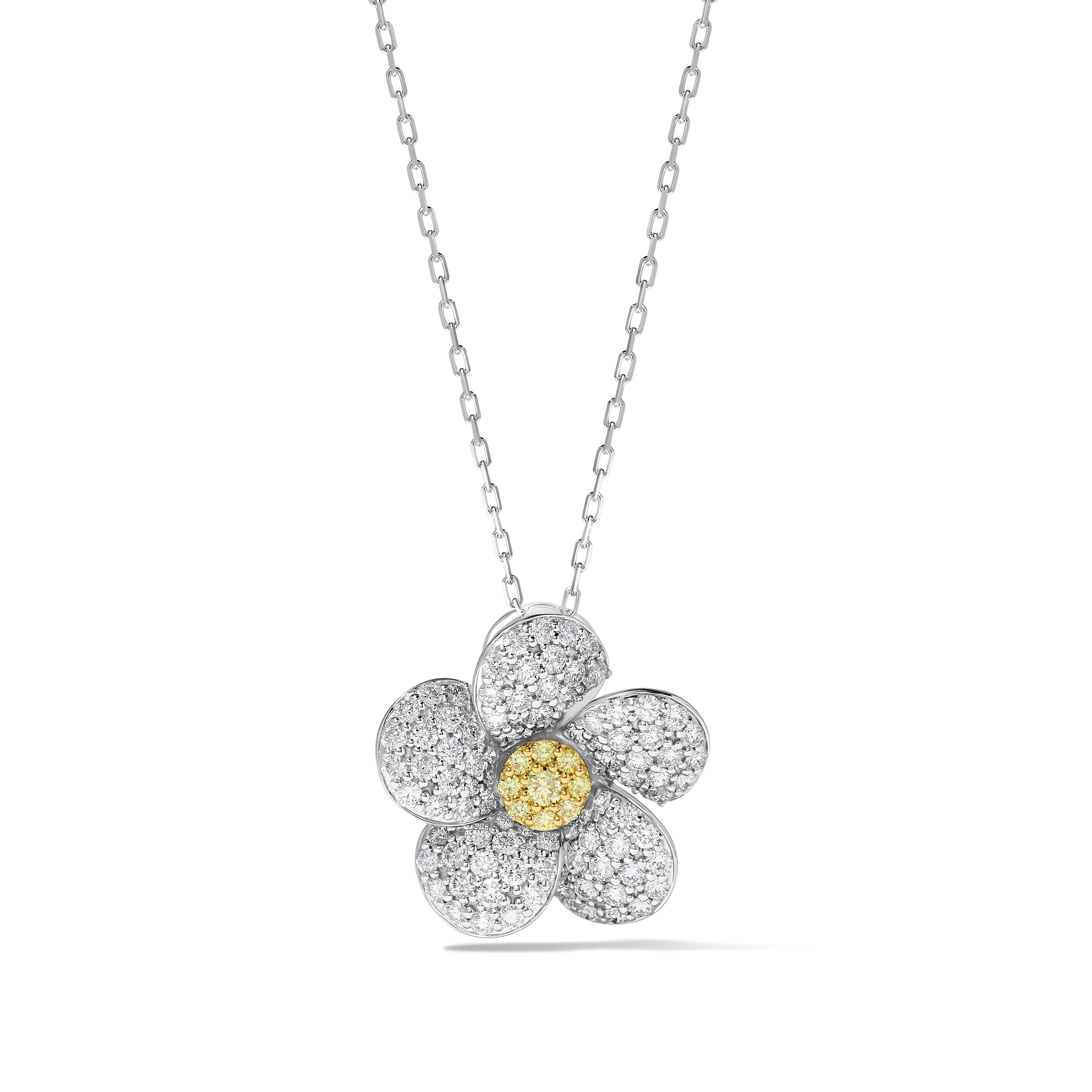 Yellow & White Round Diamond Pendant SP0064GP