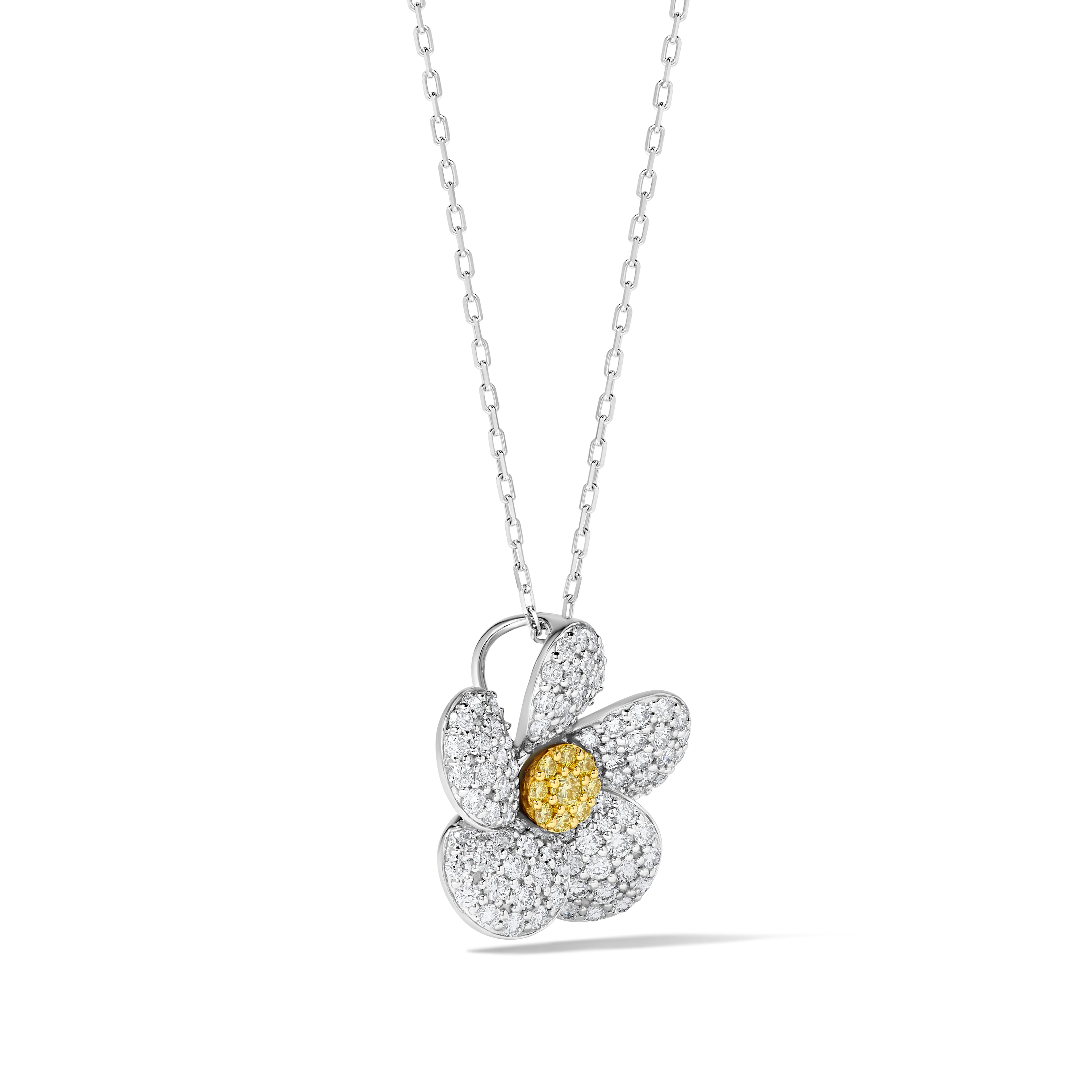 Yellow & White Round Diamond Pendant SP0064GP