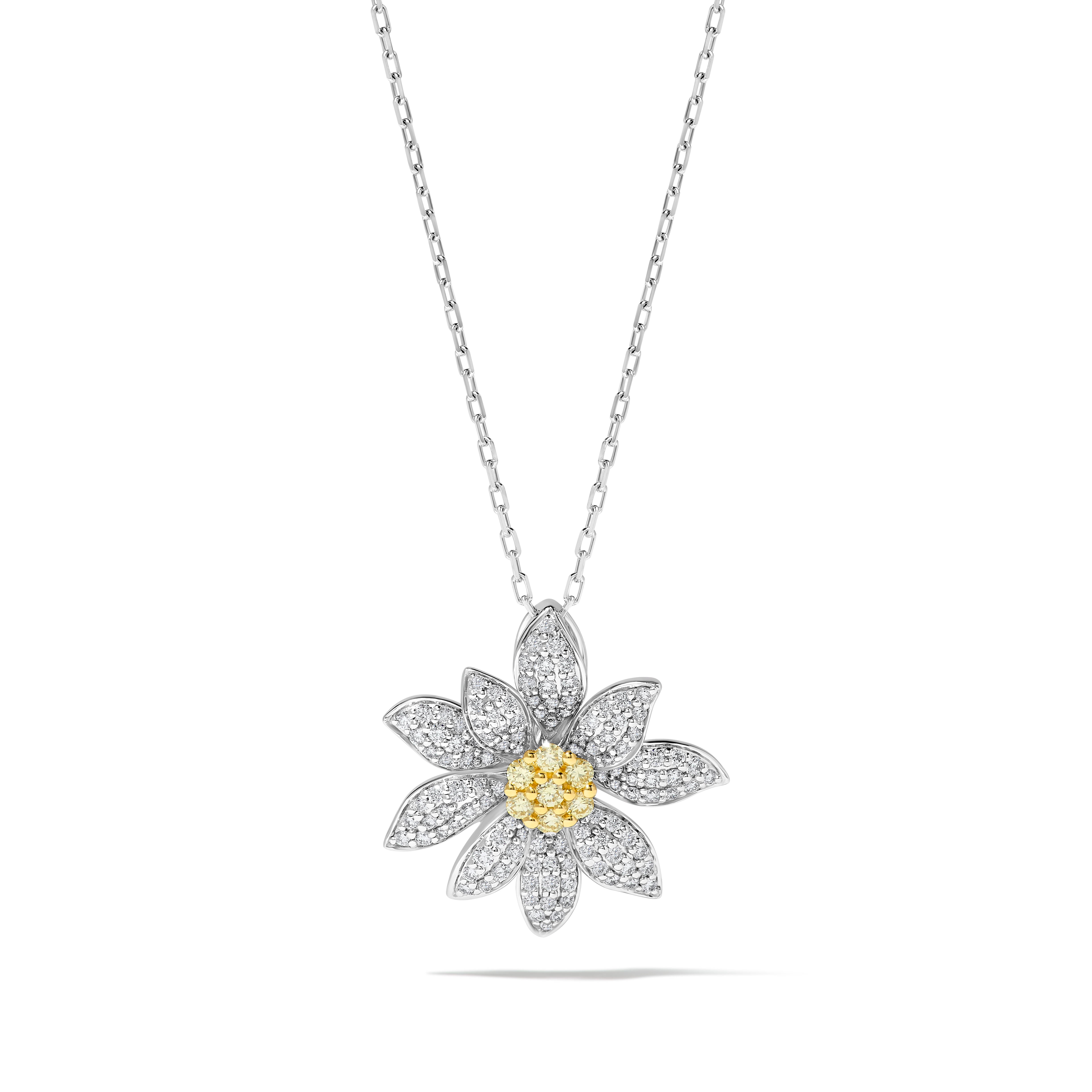 Yellow & White Round Diamond Pendant SP0069GP