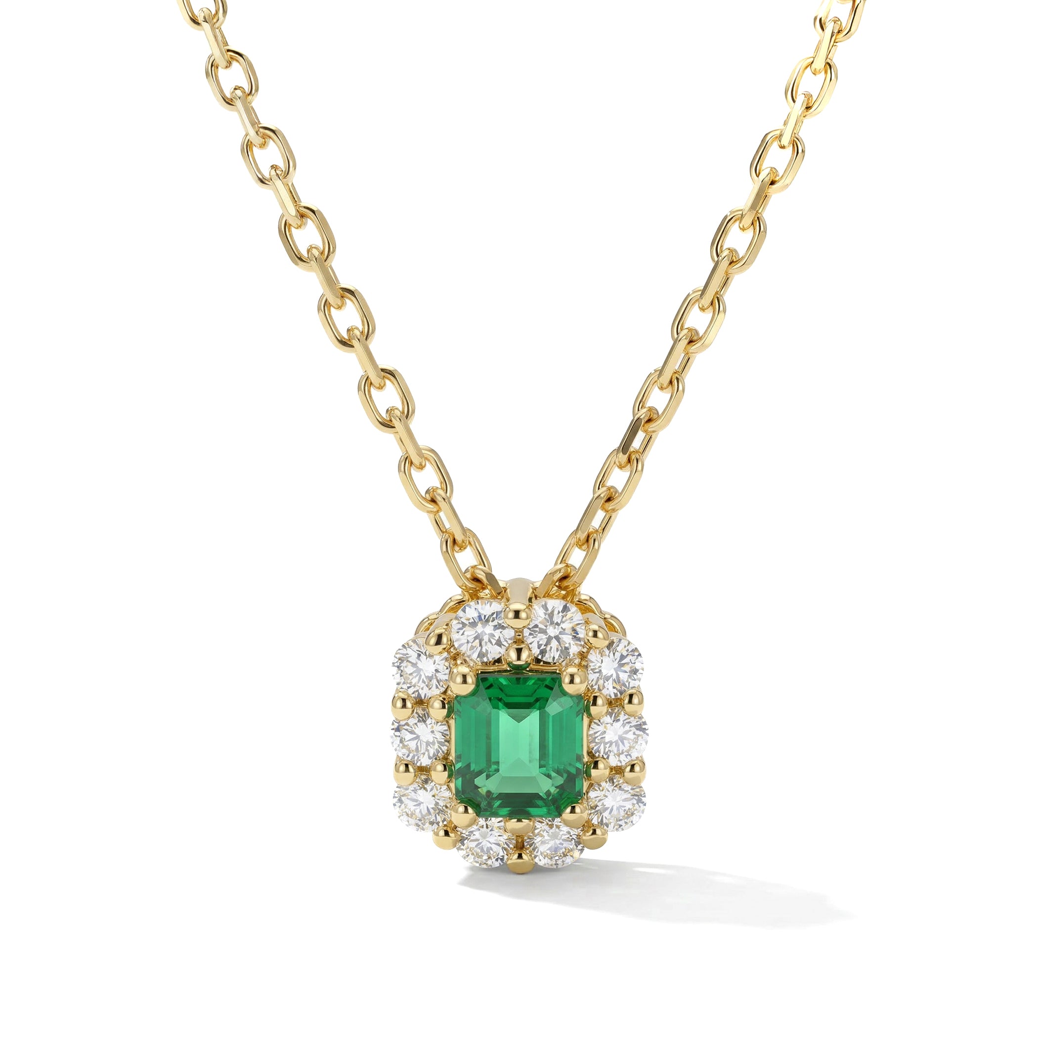 Natural Green Emerald & Diamond Pendant product image 1