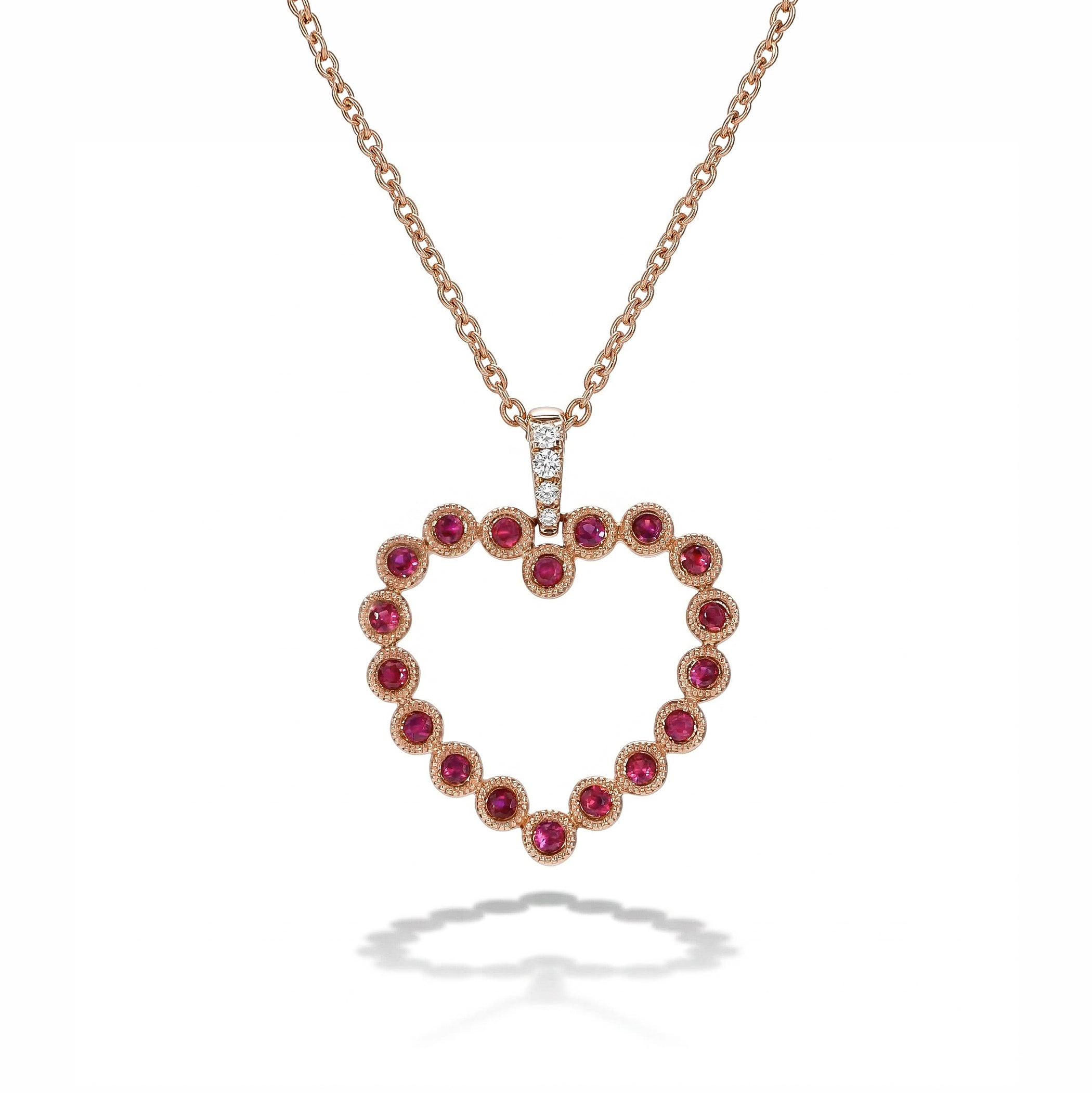 Natural Red Ruby & White Diamond Pendant product image 1