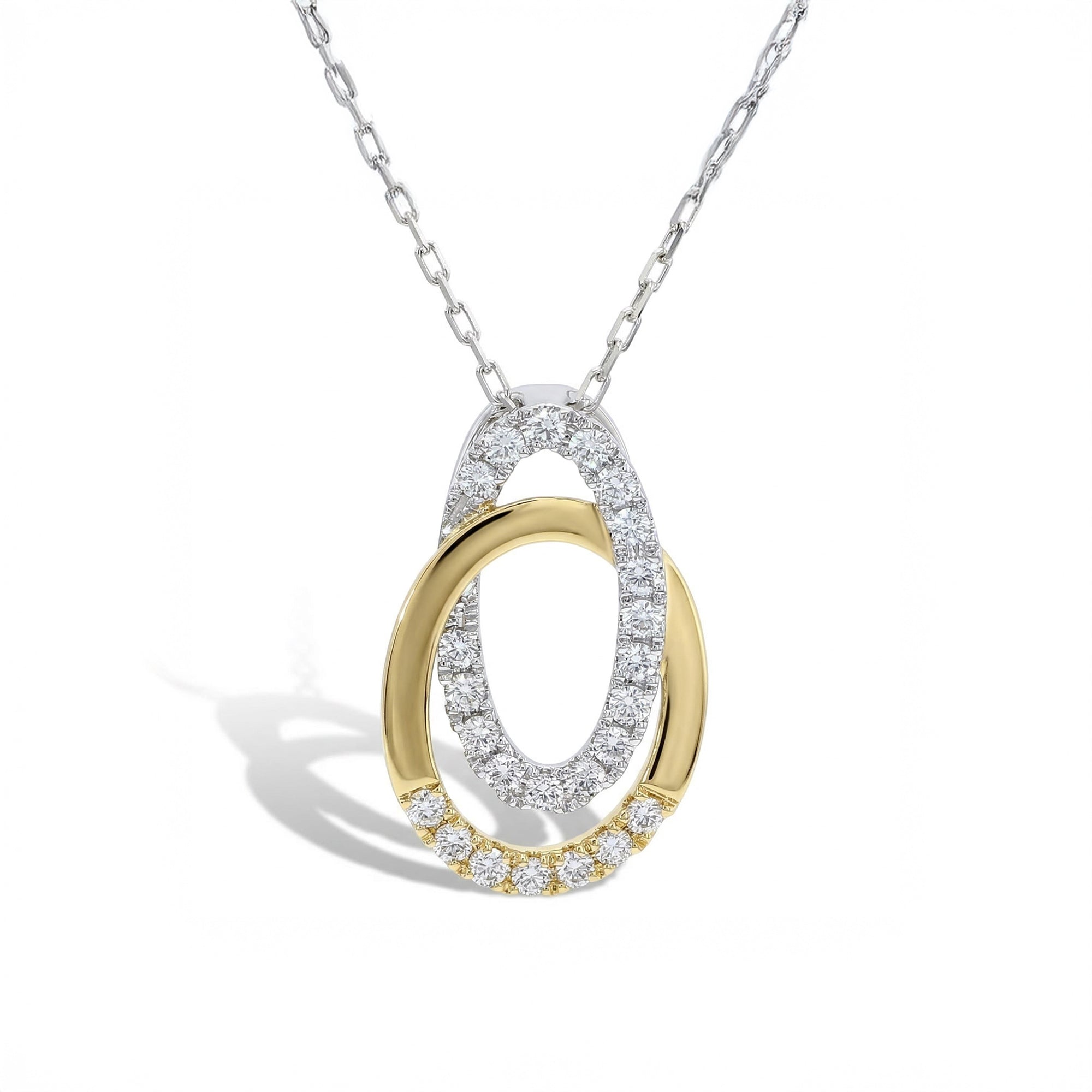 Diamond Interlocking Oval Necklace SPW025GP