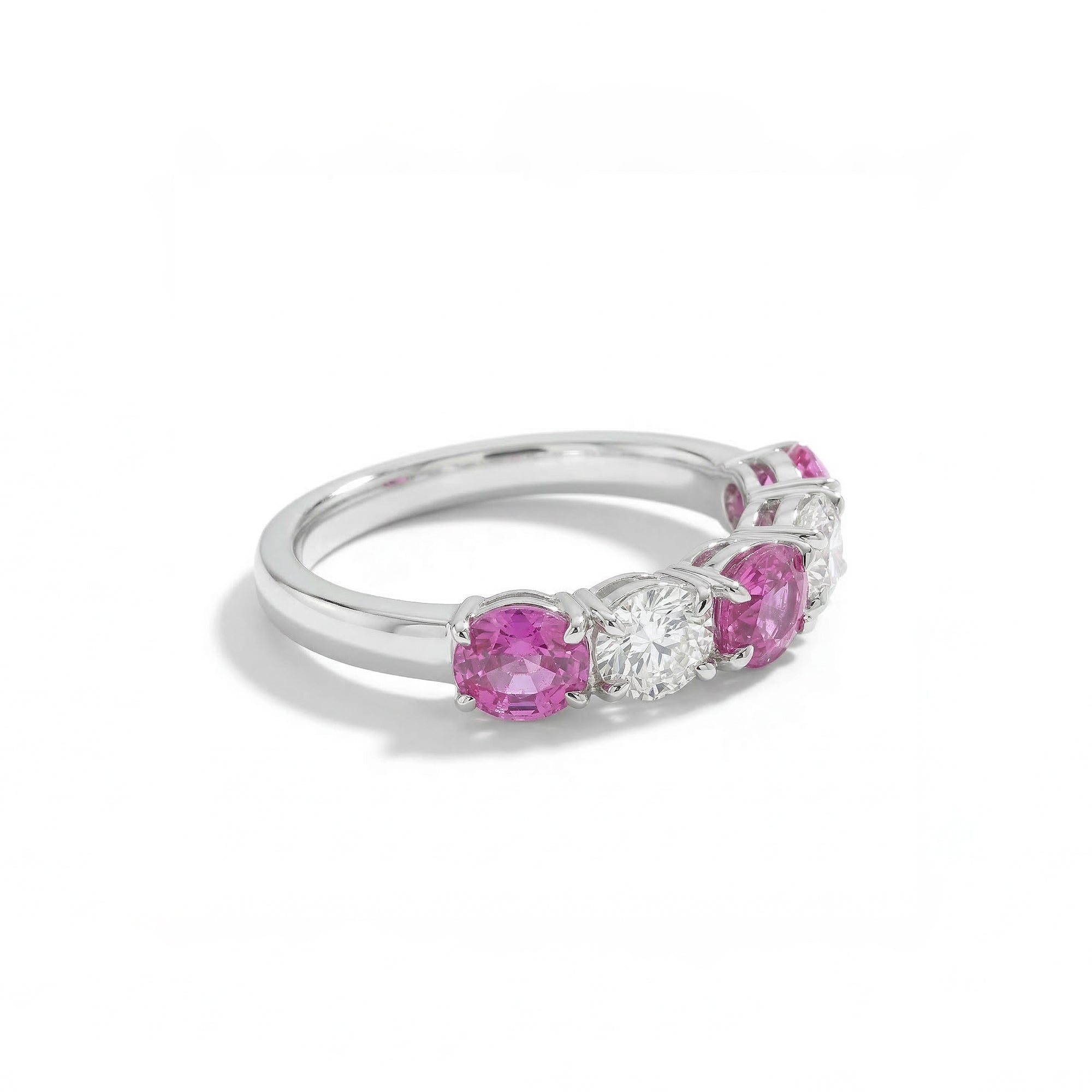 Natural Pink Oval Sapphire & White Diamond Ring product image 2