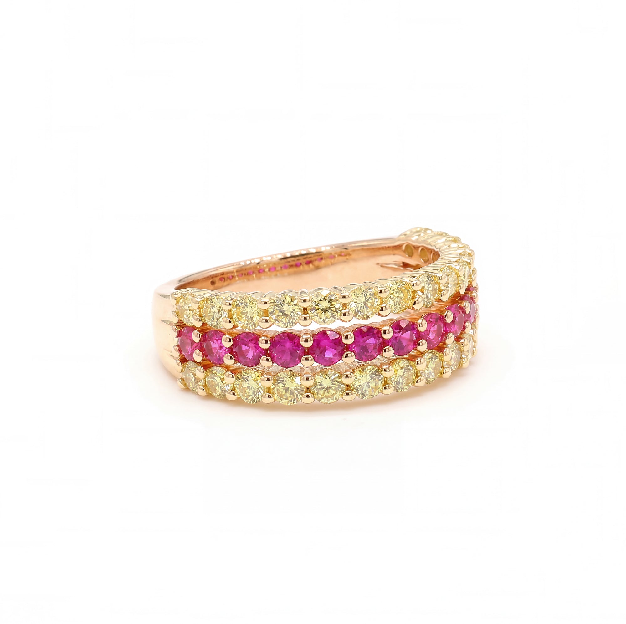 Natural Red Round Ruby & Diamond Ring product image 2