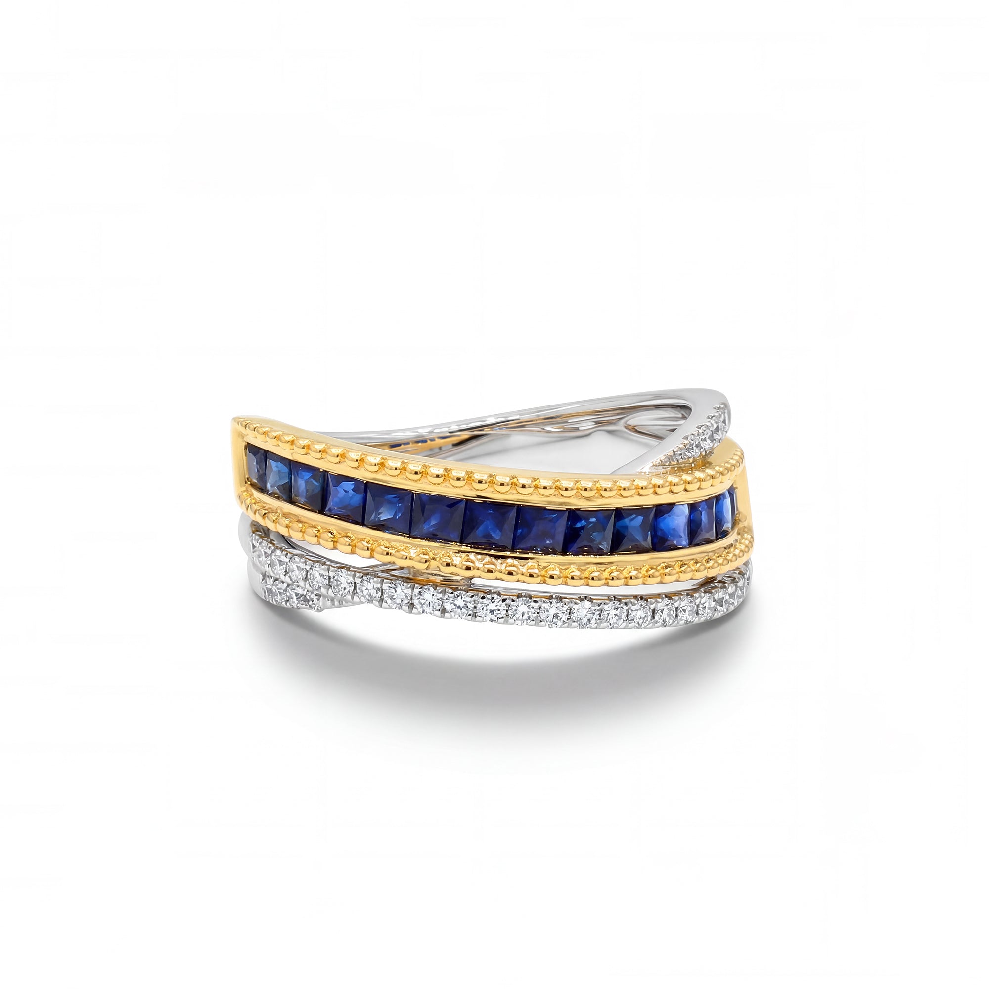 Princess Sapphire Crossover Ring