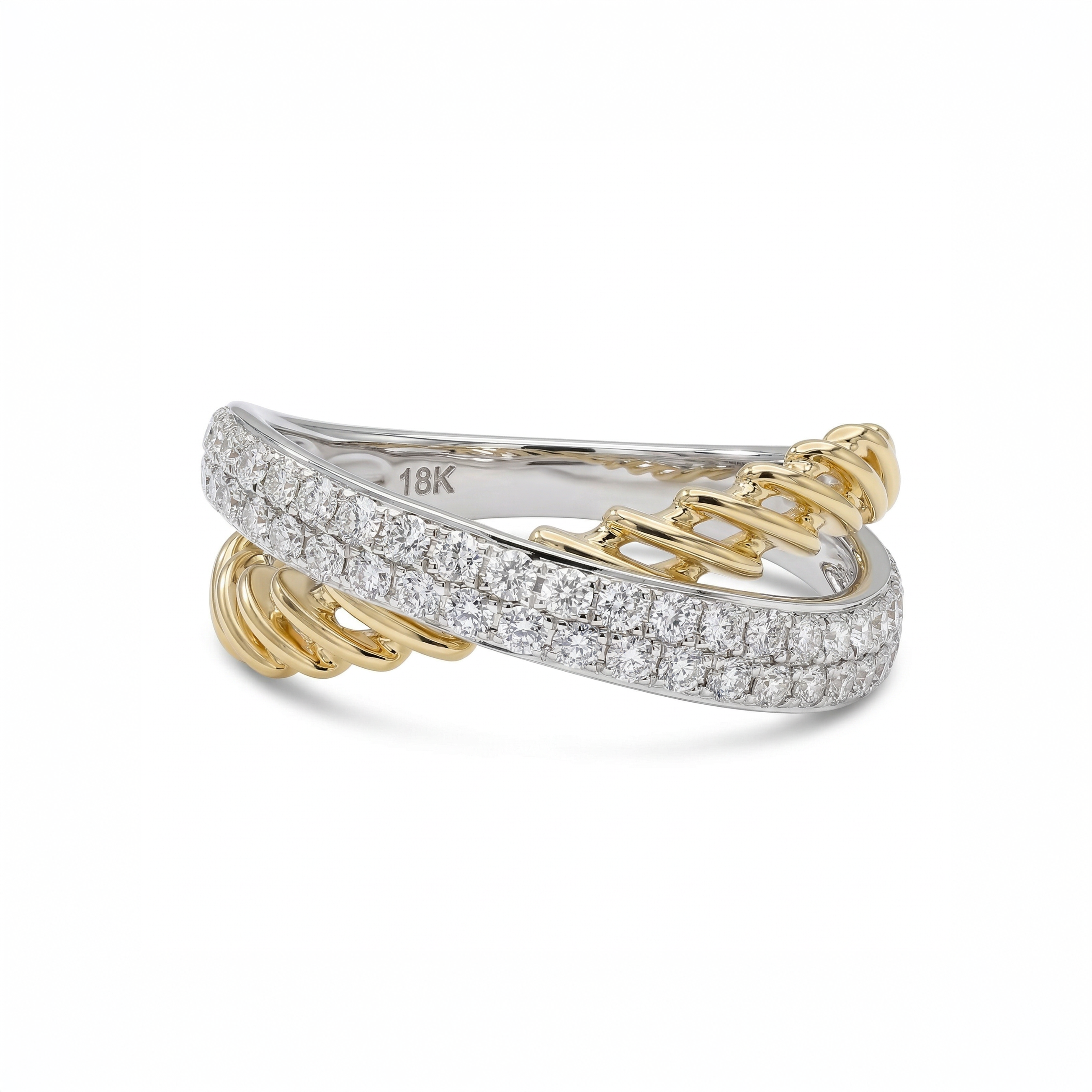 White Diamond Crossover Ring