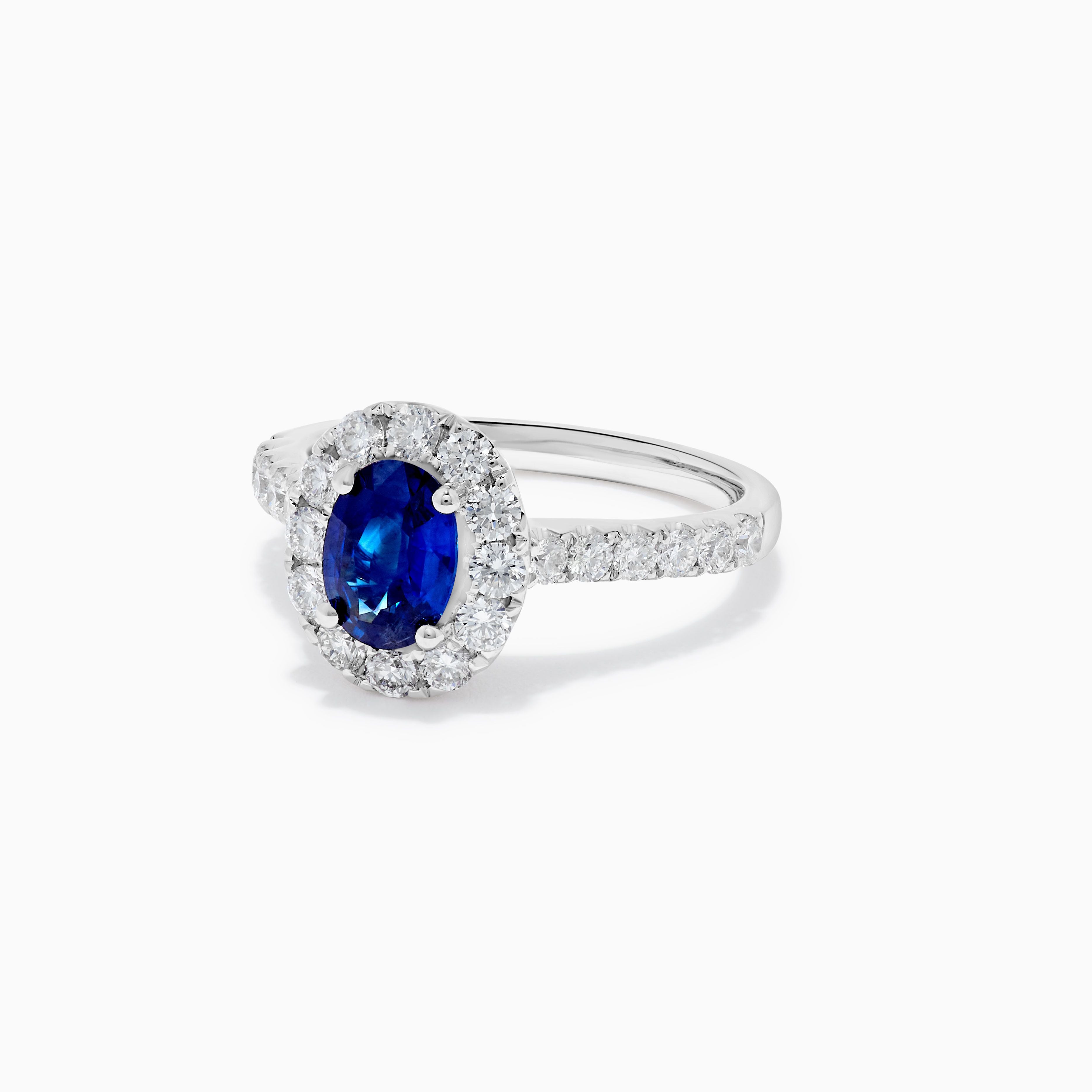 Oval Blue Sapphire and White Diamond Ring JRC251GH