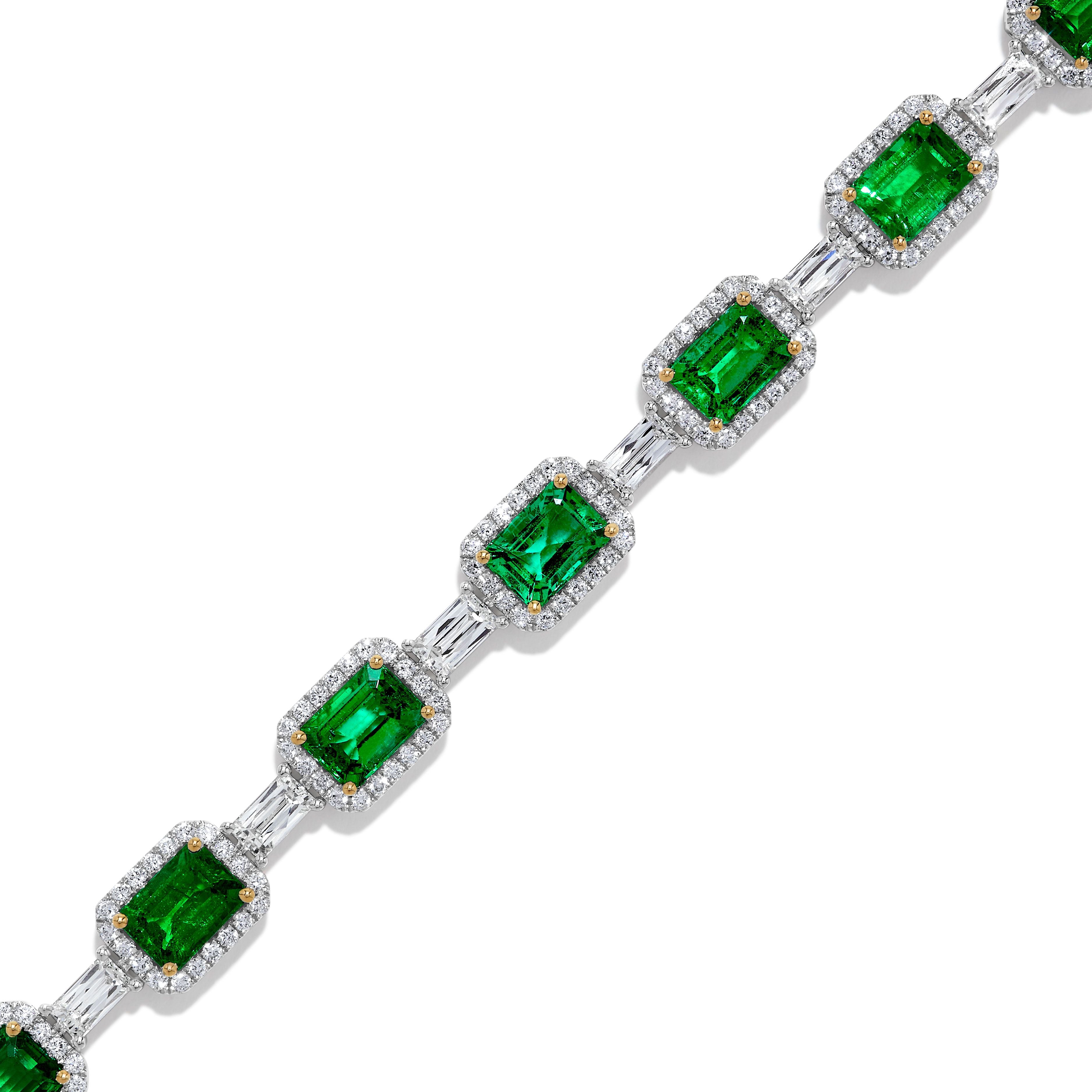 Emerald and White Diamond Tennis Bracelet JBC007GH
