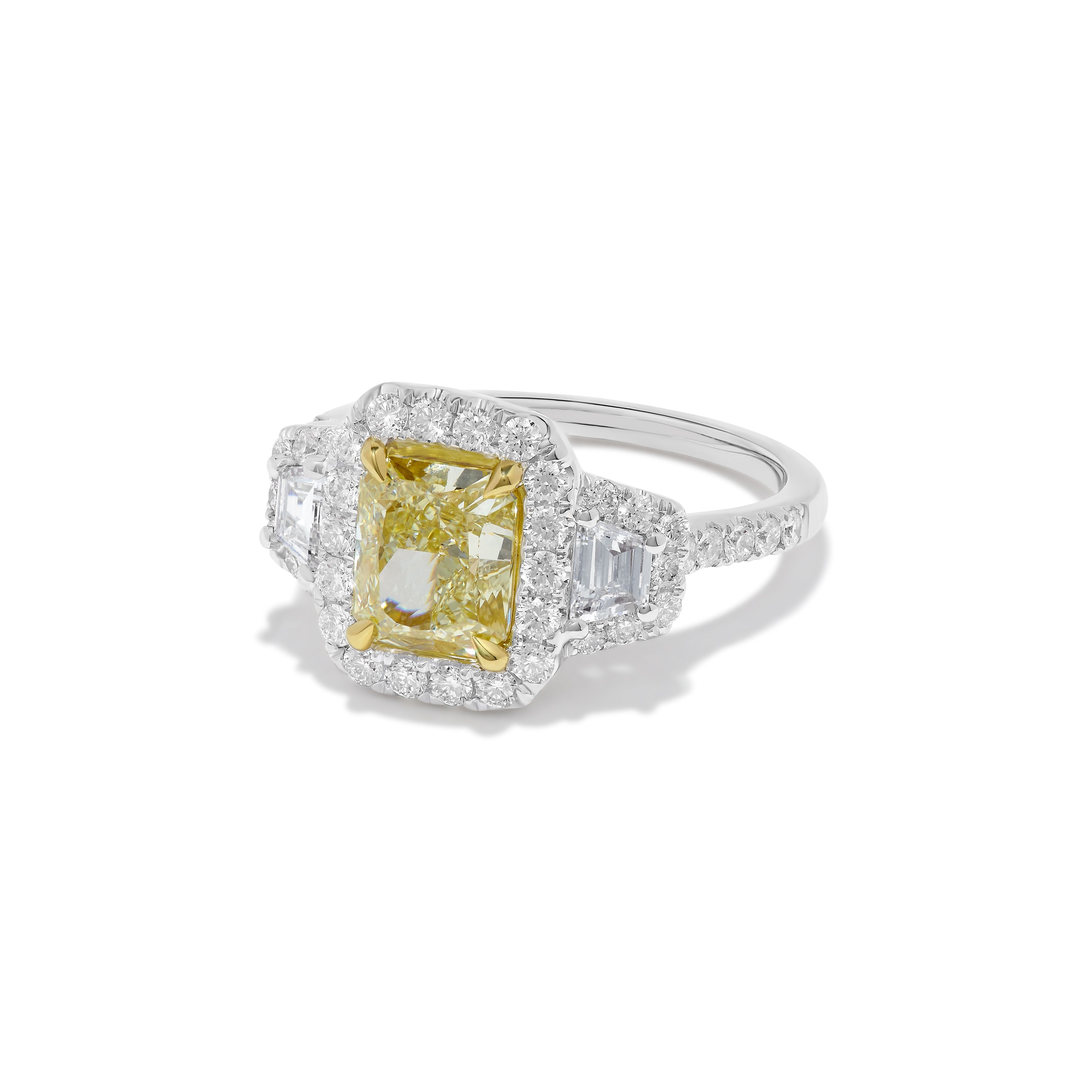 GIA Yellow Radiant Cut & White Diamond Ring JR2130GH