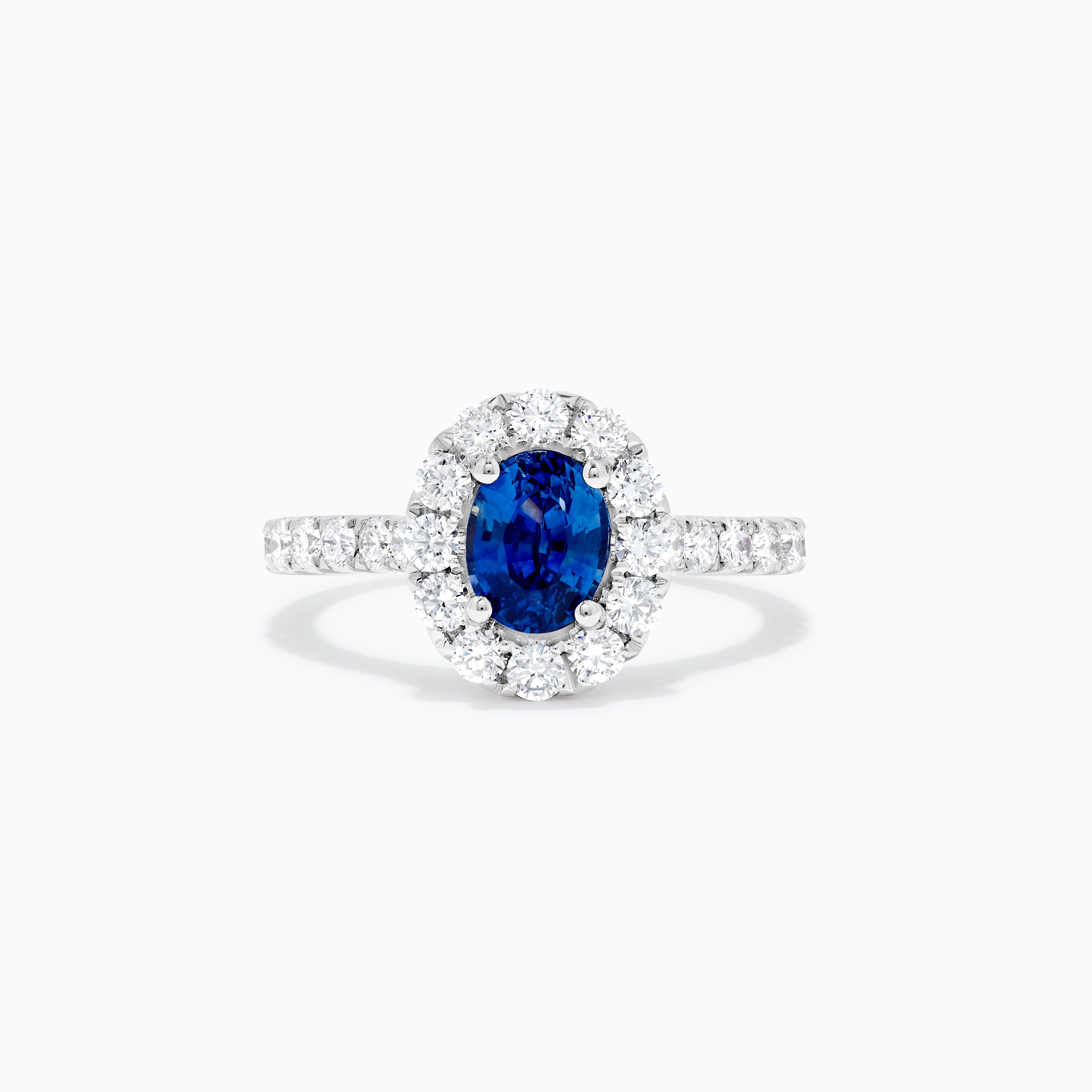 Oval Blue Sapphire and White Diamond Ring JRC252GH