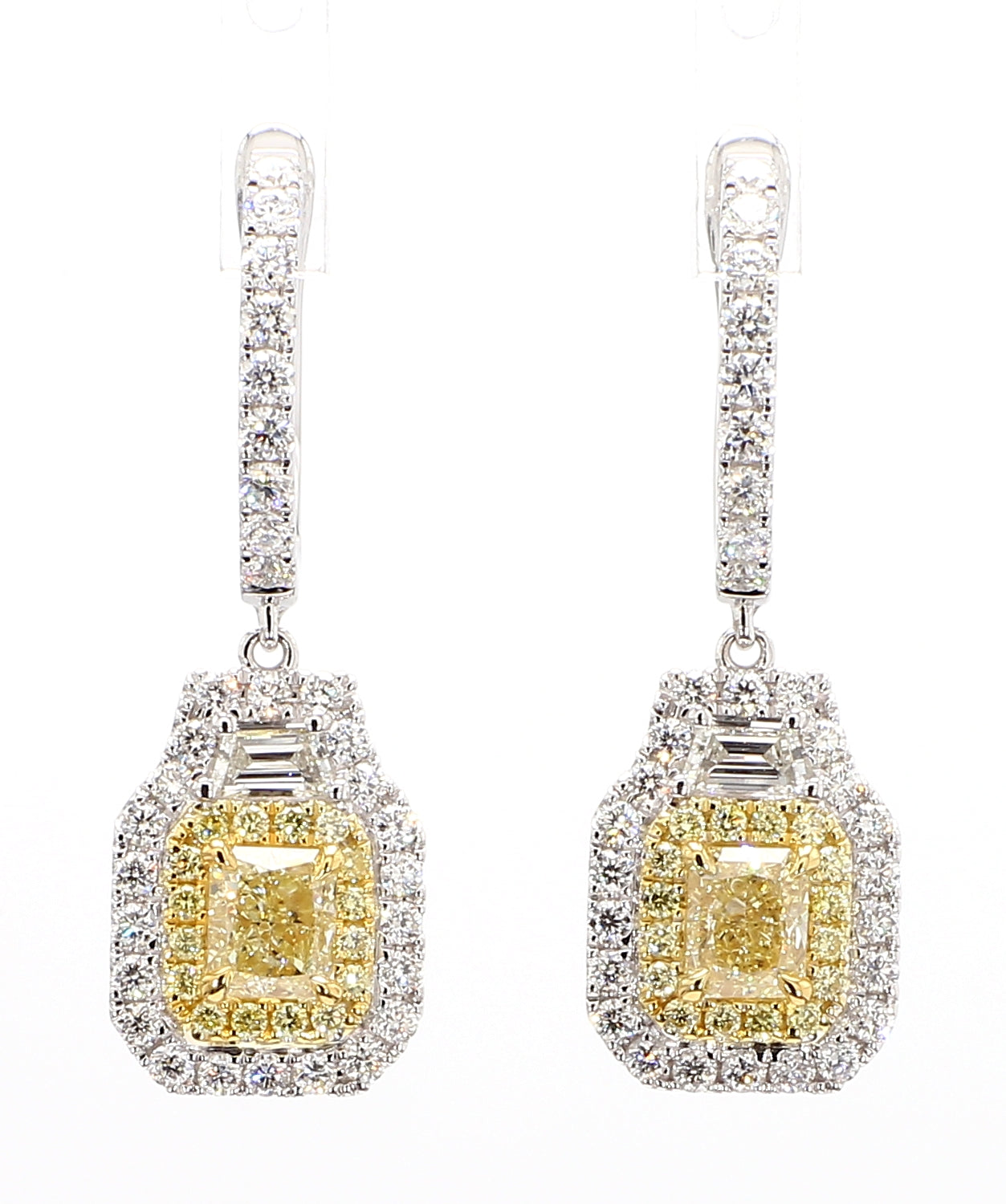 Natural Yellow Radiant Diamond Earring GIA Certified product image 1