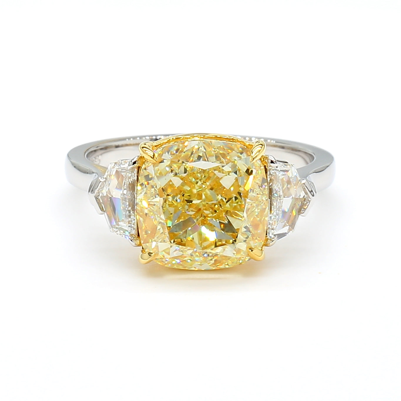 Natural Yellow Cushion Diamond Ring GIA Certified product image 1