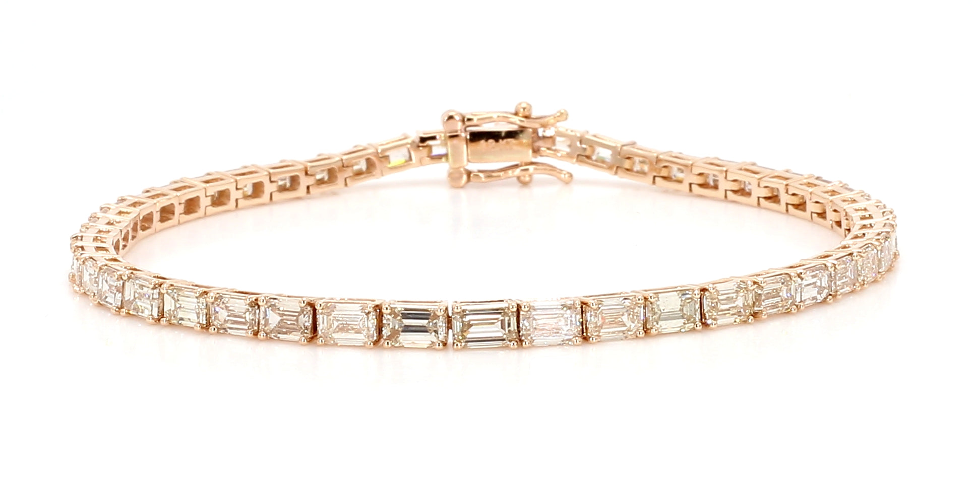 Natural White Emerald Diamond Bracelet