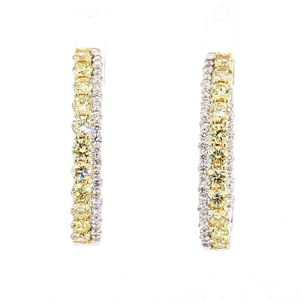 Natural Yellow Round Diamond Earring