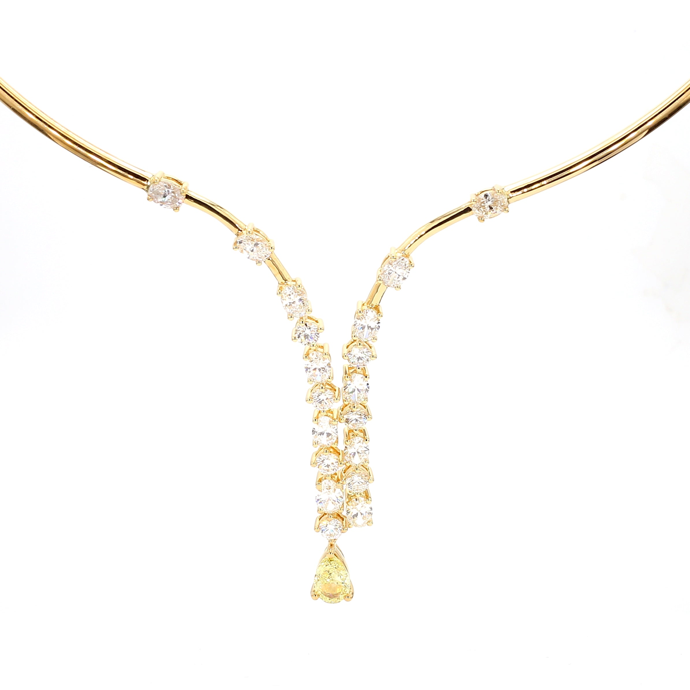 Natural Yellow Cushion Diamond NECKLACE