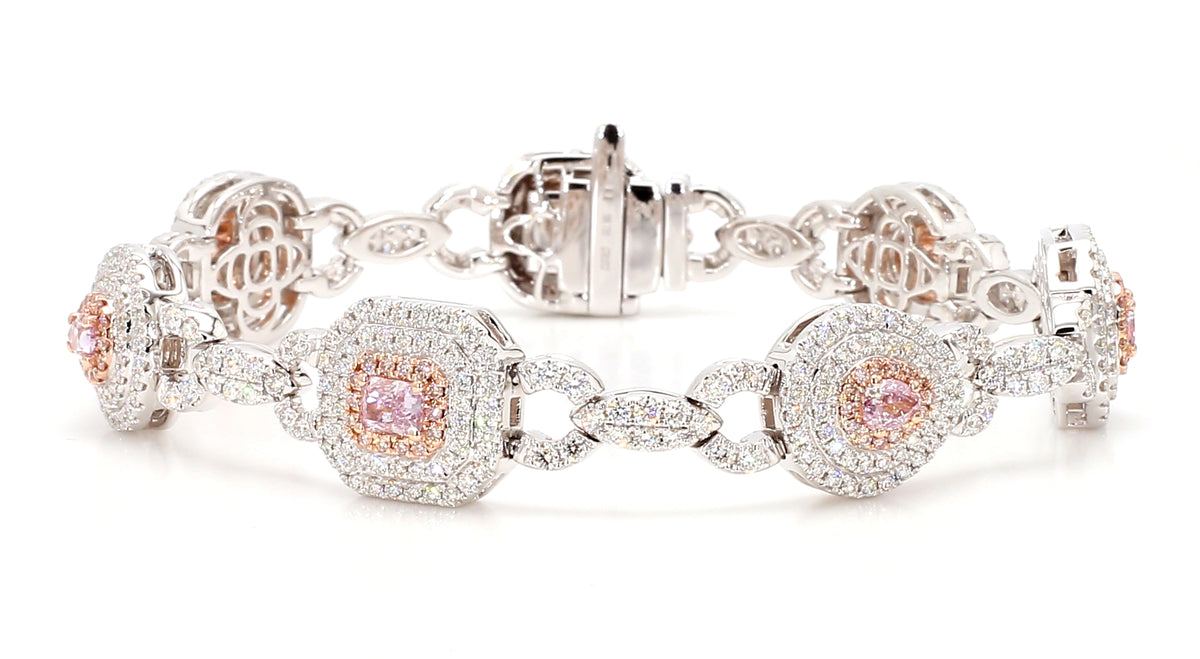 Natural Purple Pear Diamond Bracelet | GIA Certified