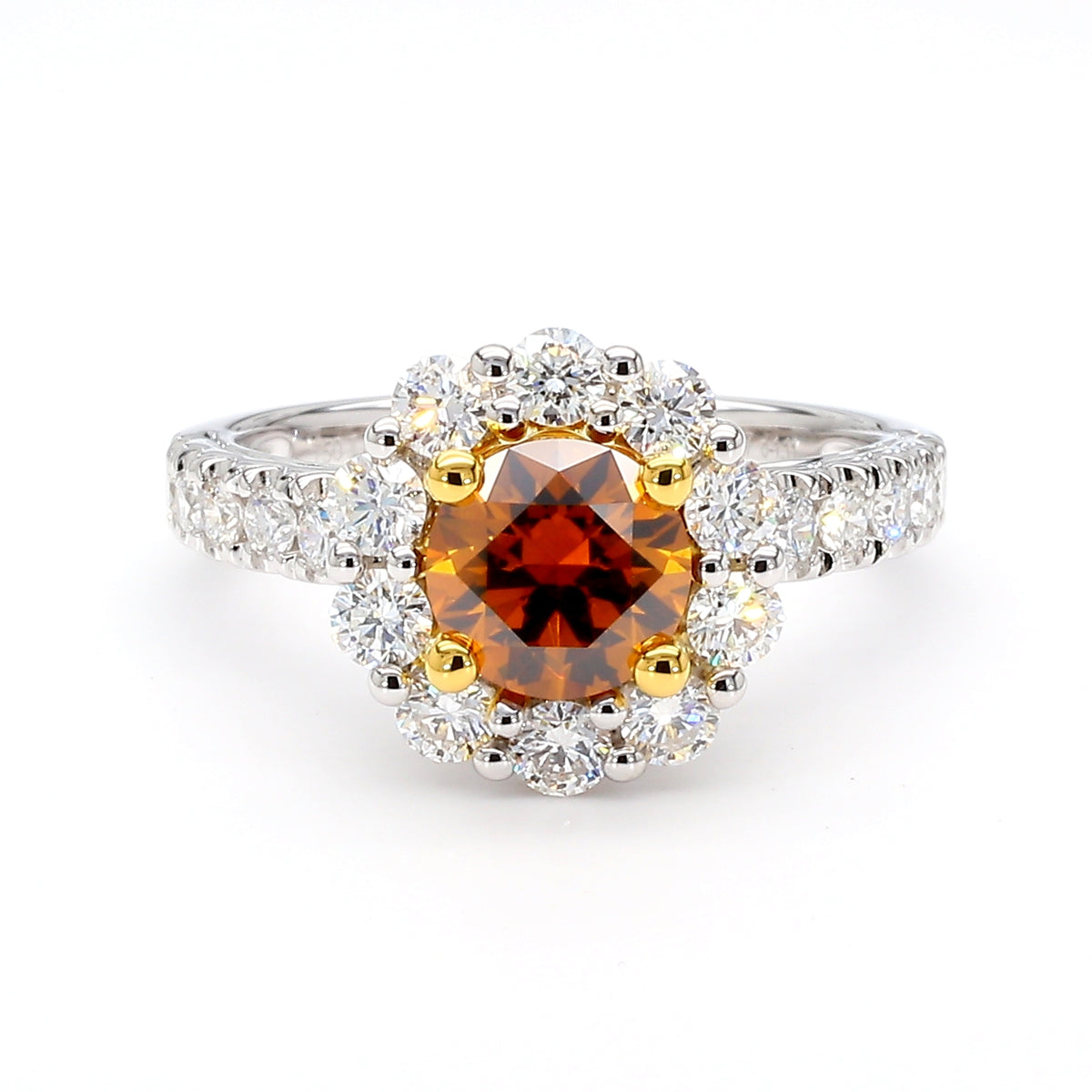Natural Orange Round Diamond Ring | GIA Certified