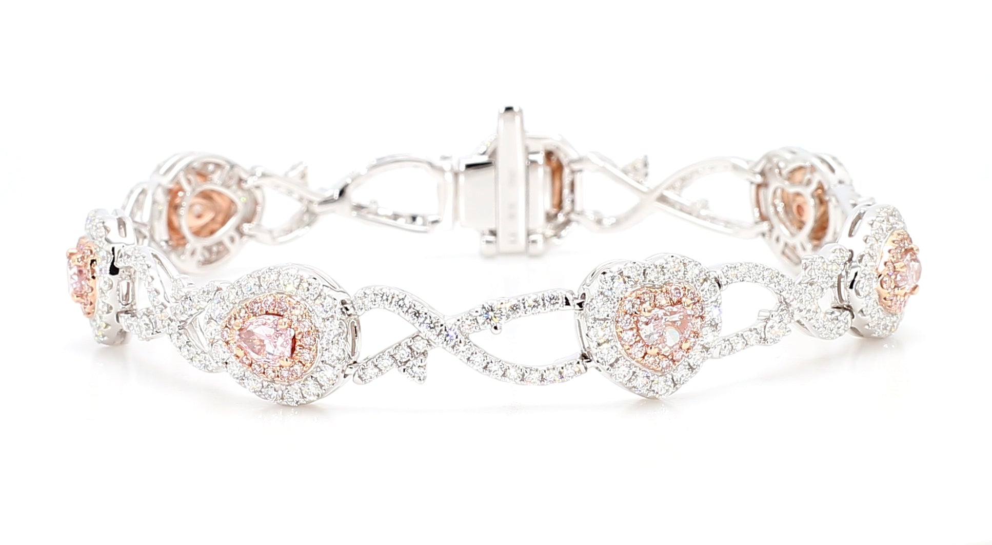 Natural Pink Pear Diamond Bracelet Gia Certified