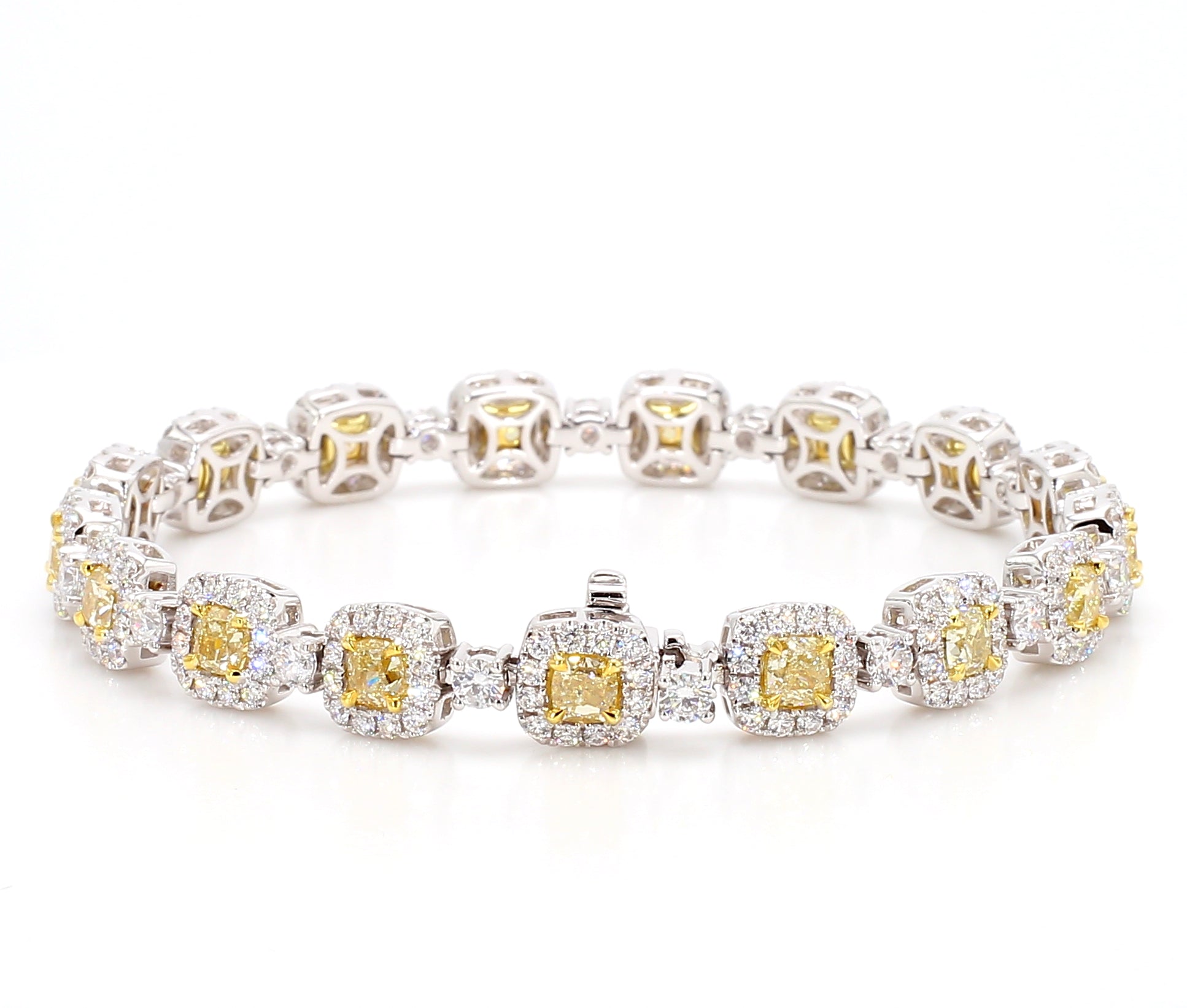 Natural Yellow Cushion Diamond Bracelet