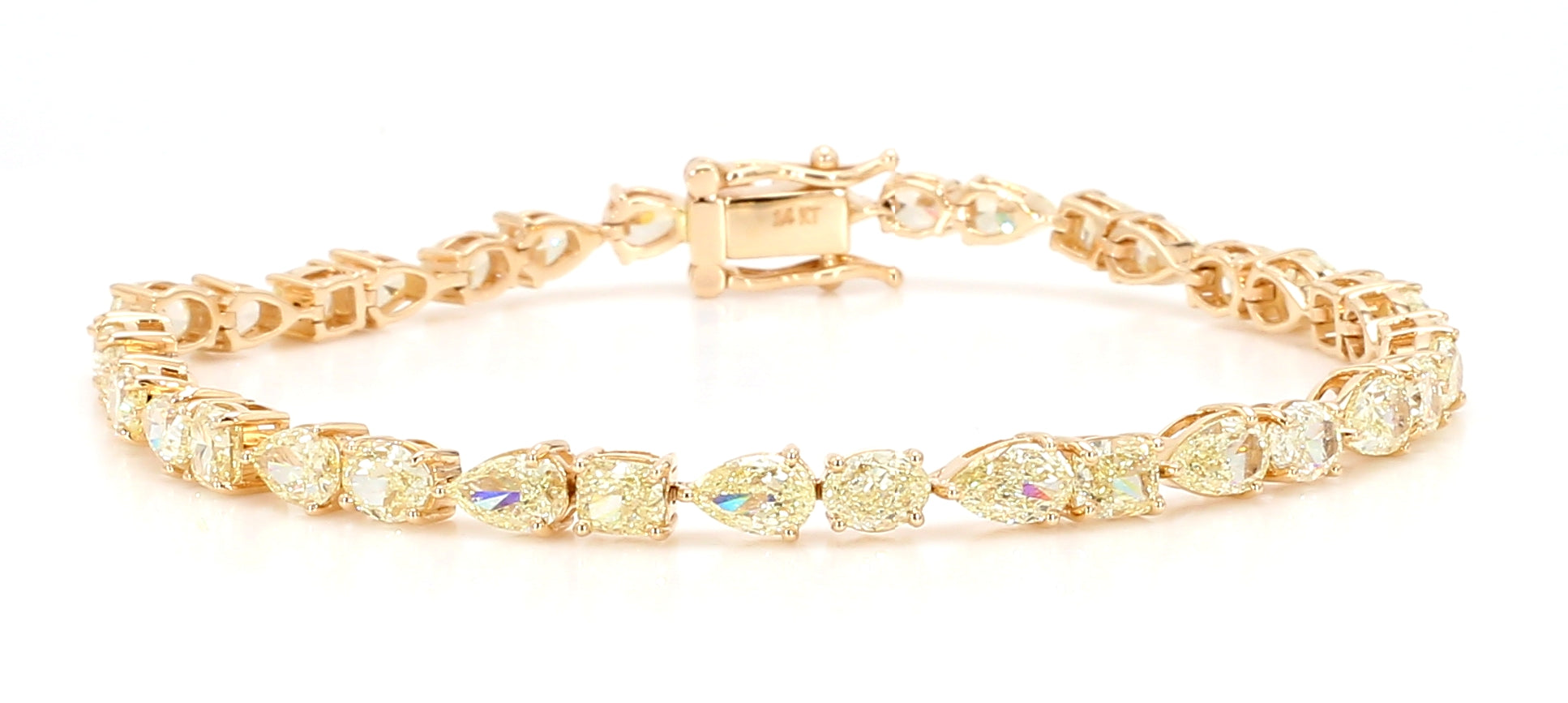 Natural Yellow Pear Diamond Bracelet