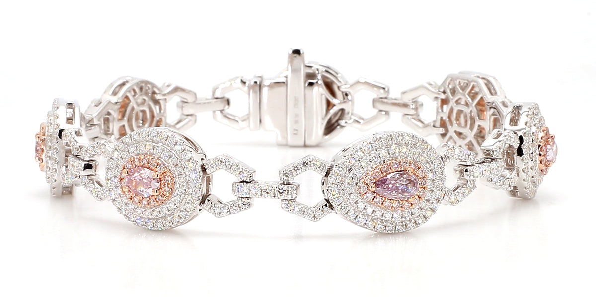 Natural Purple Oval Diamond Bracelet | GIA Certified