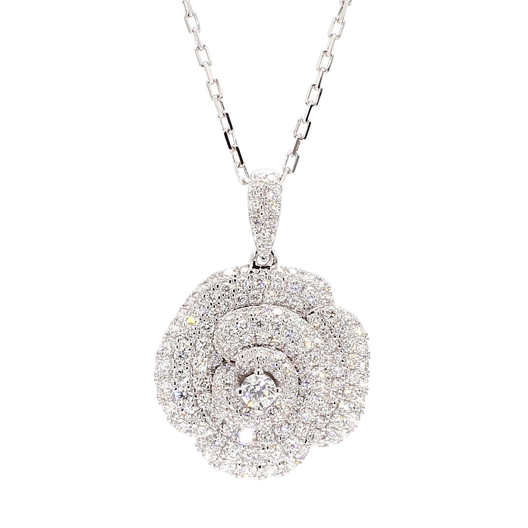 Natural White Round Diamond Pendant