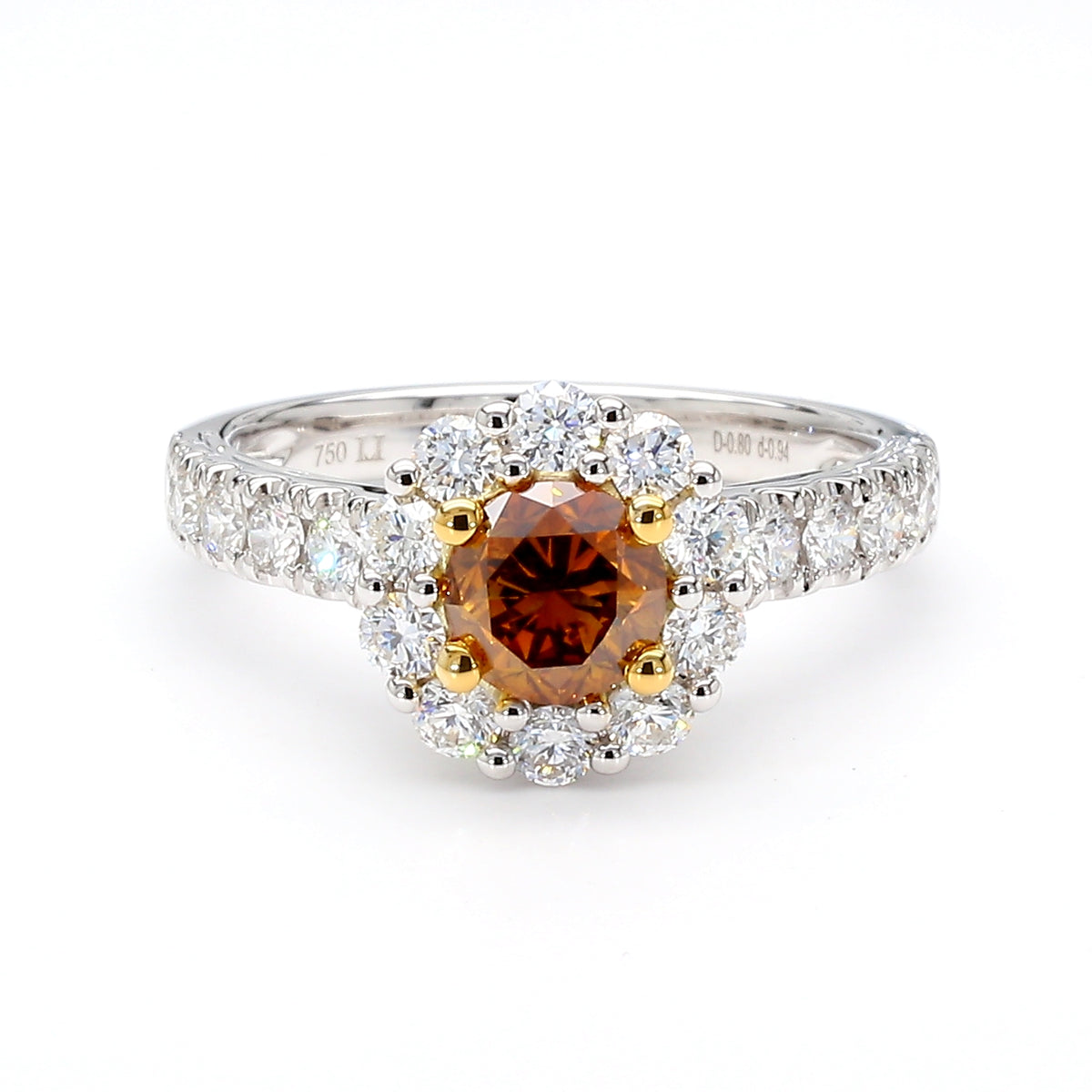 Natural Orange Round Diamond Ring | GIA Certified