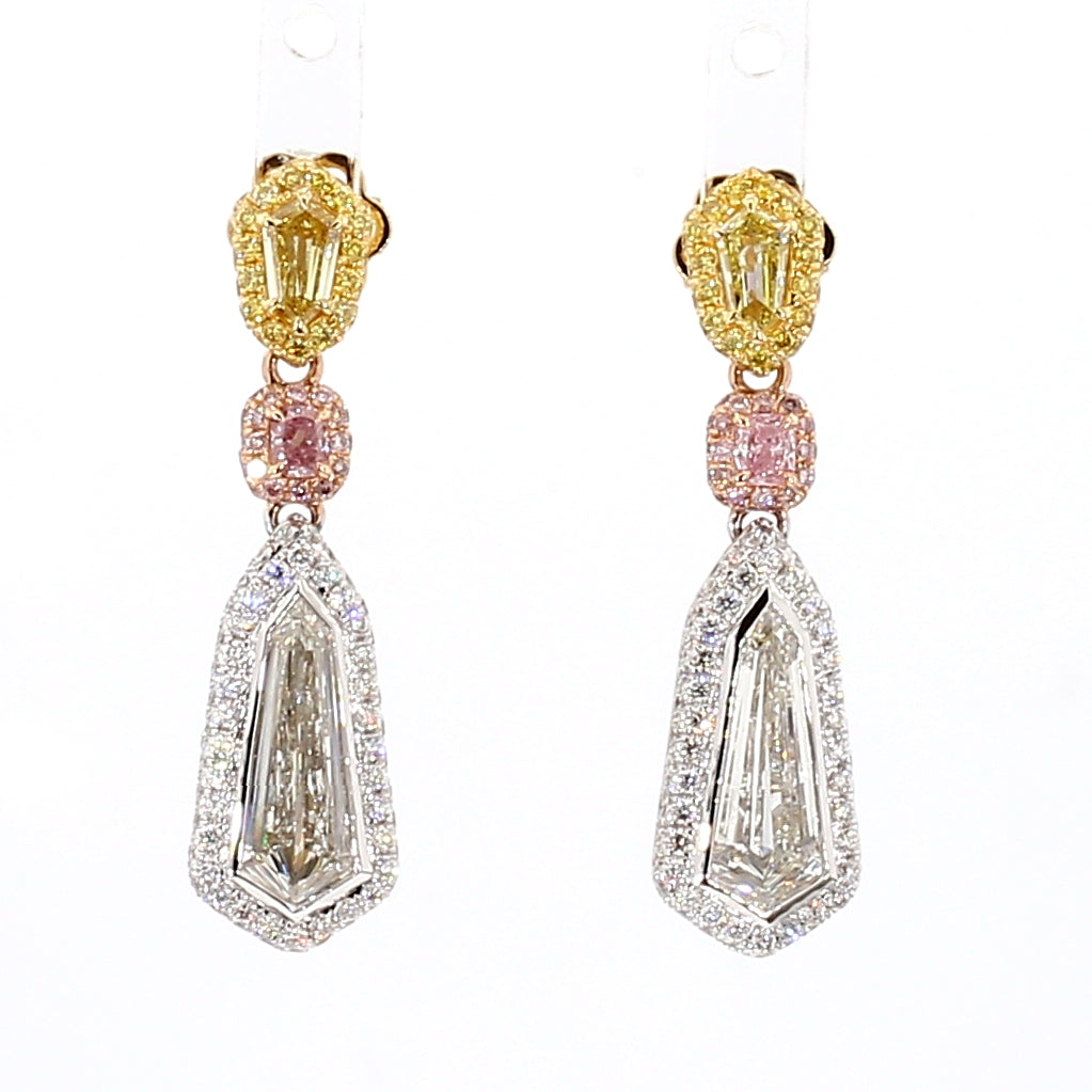 Natural White Kite Diamond Earring | GIA Certified