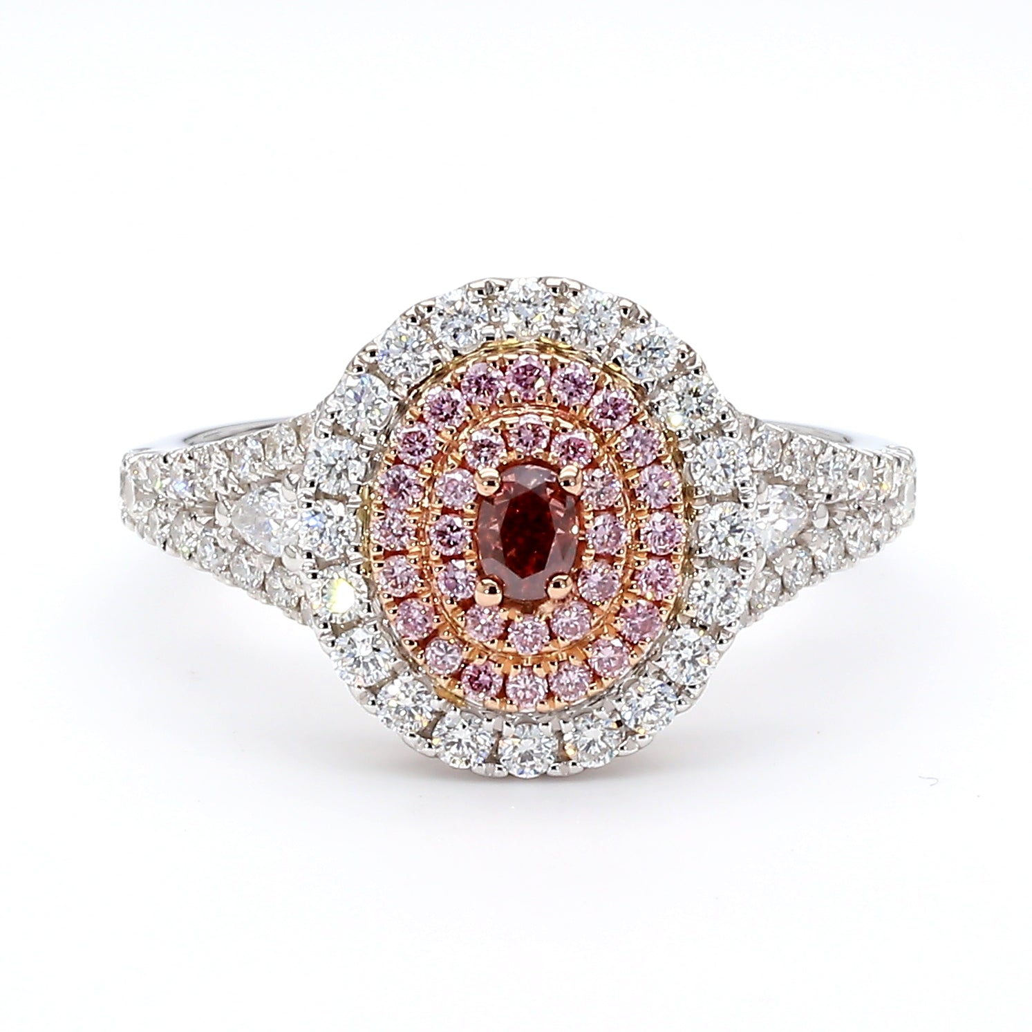 Natural Pink Oval Diamond Ring Gia Certified