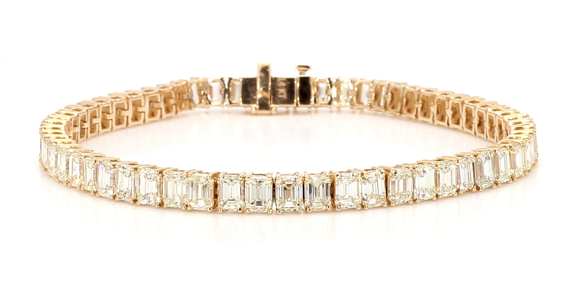 Natural White Emerald Diamond Bracelet