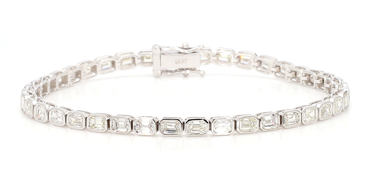 Natural White Emerald Diamond Bracelet