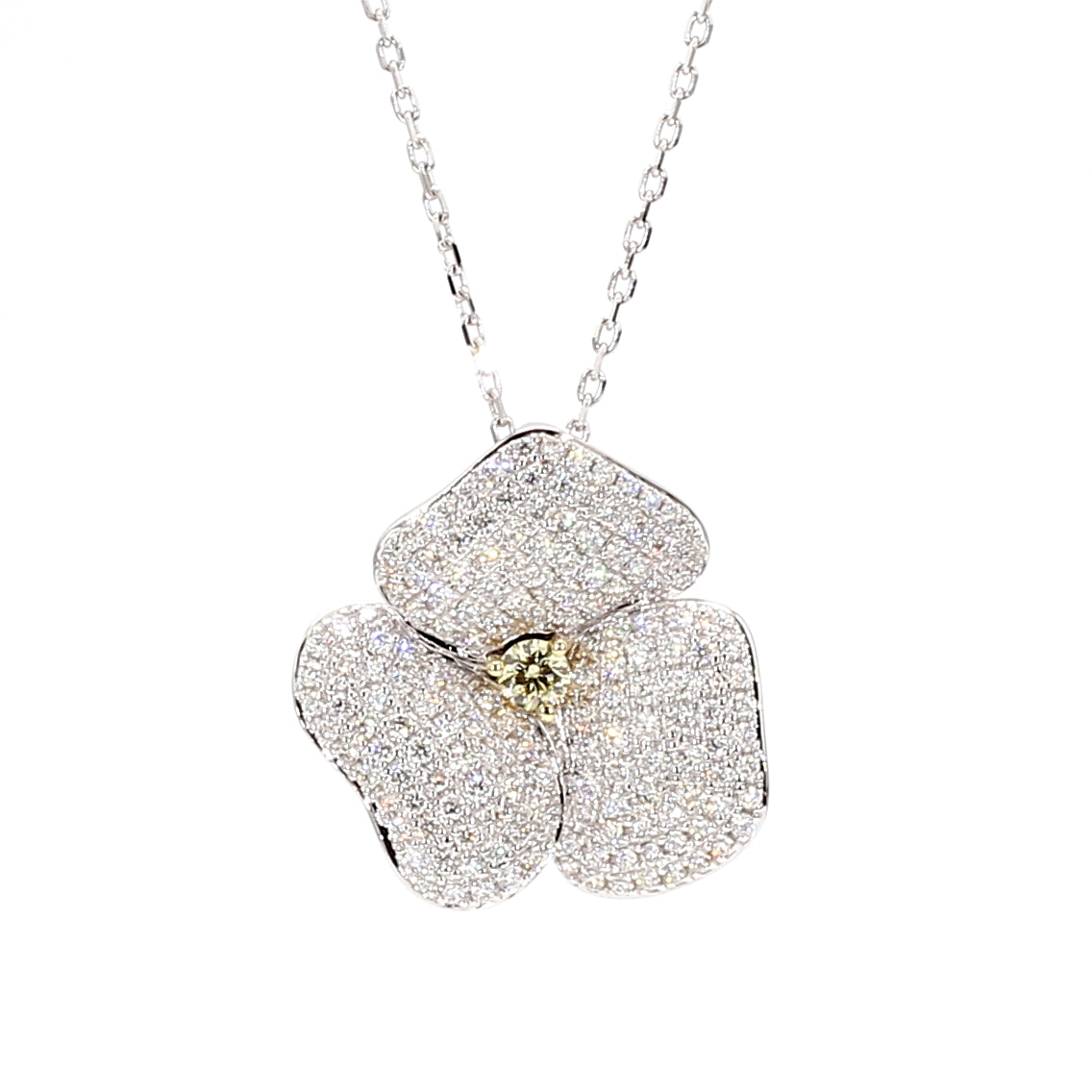 Natural Yellow Round Diamond Pendant