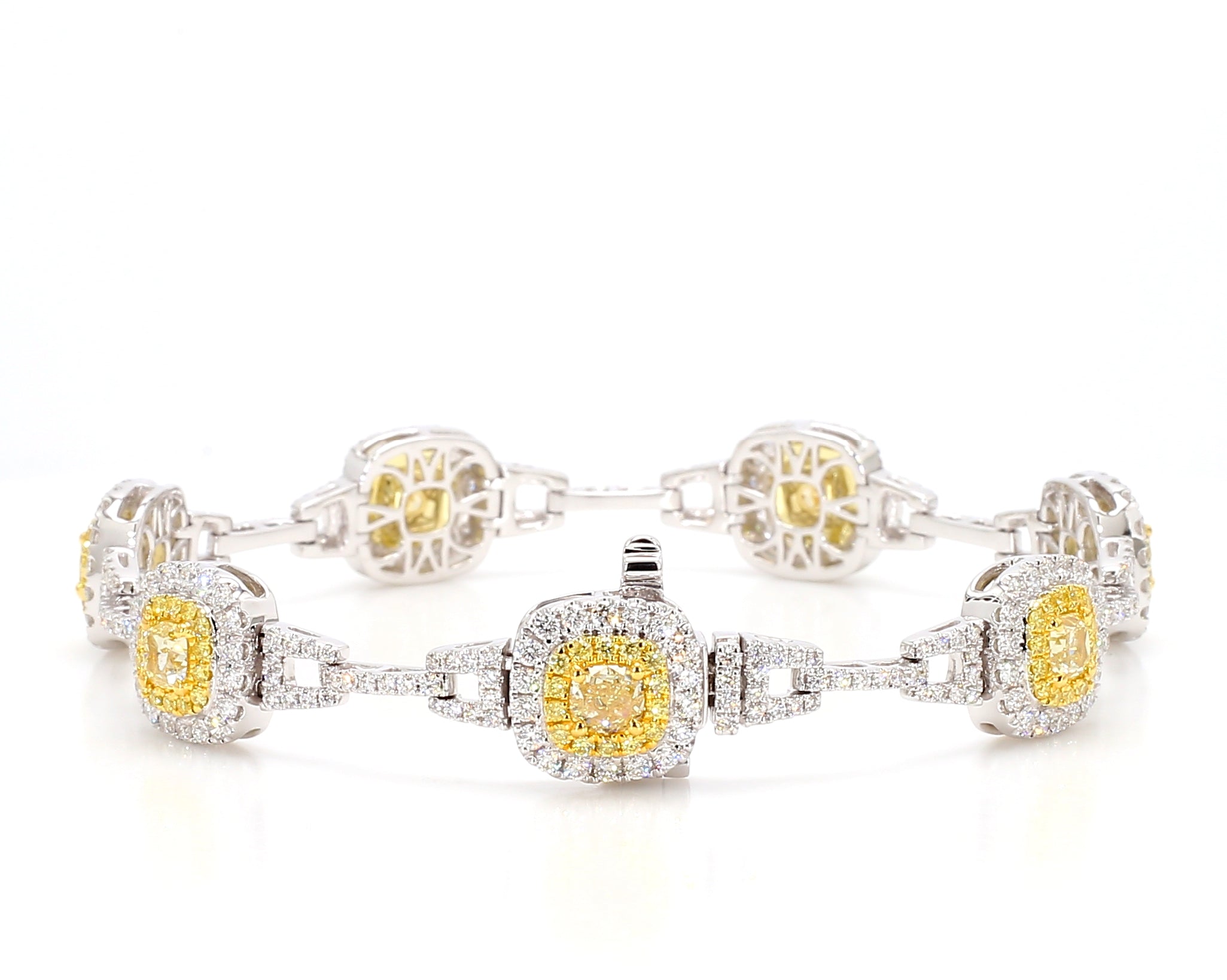 Natural Yellow Cushion Diamond Bracelet