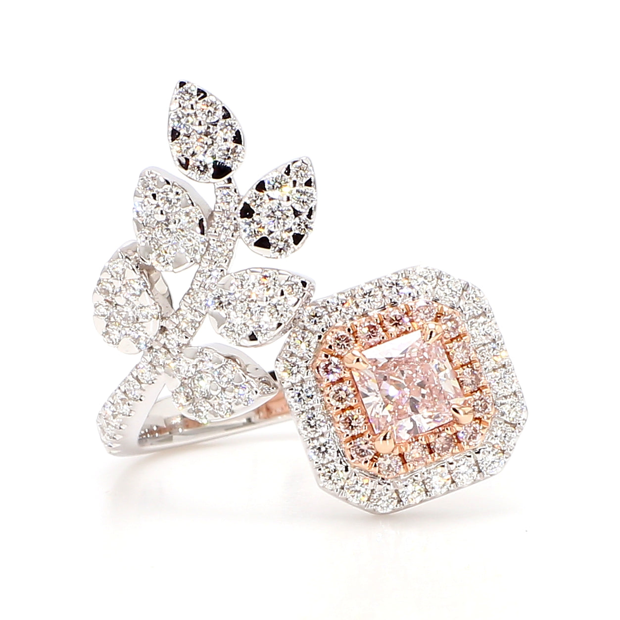 Natural Pink Radiant Diamond Ring | GIA Certified