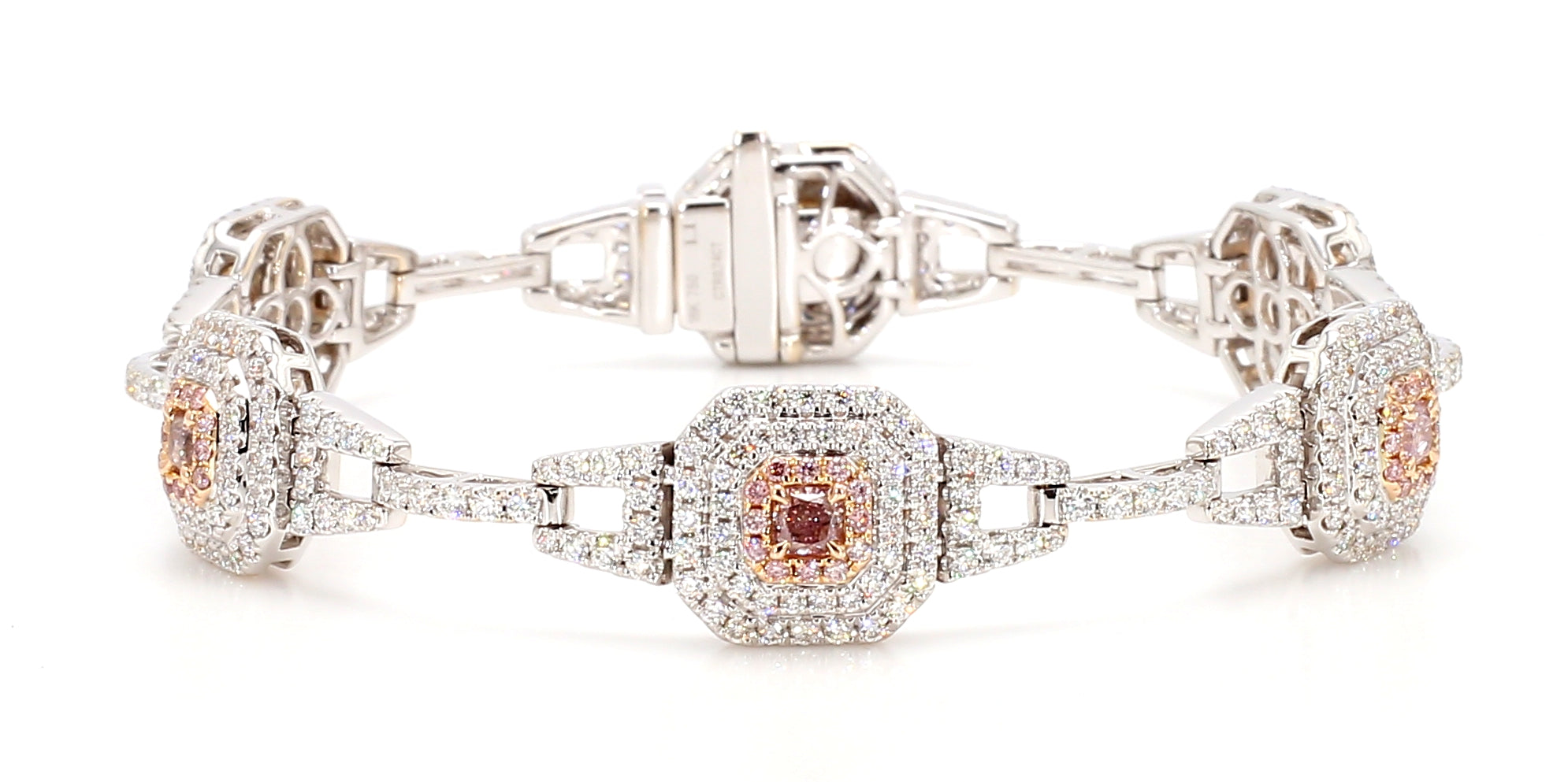Natural Pink Radiant Diamond Bracelet Gia Certified