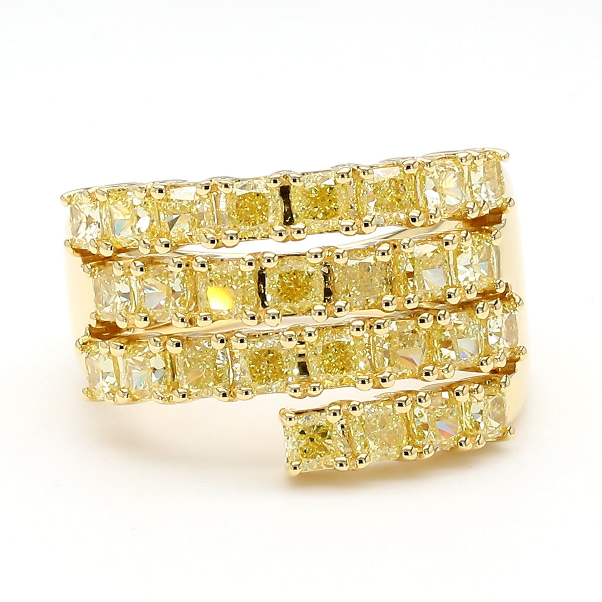 Natural Yellow Cushion Diamond Ring