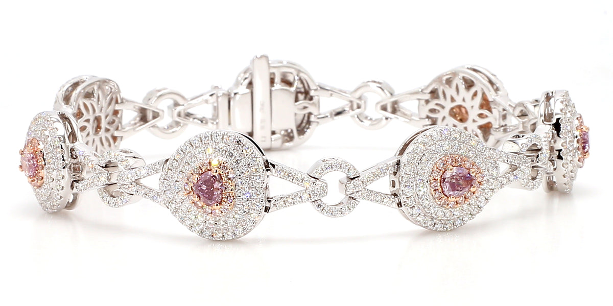 Natural Purple Heart Diamond Bracelet | GIA Certified