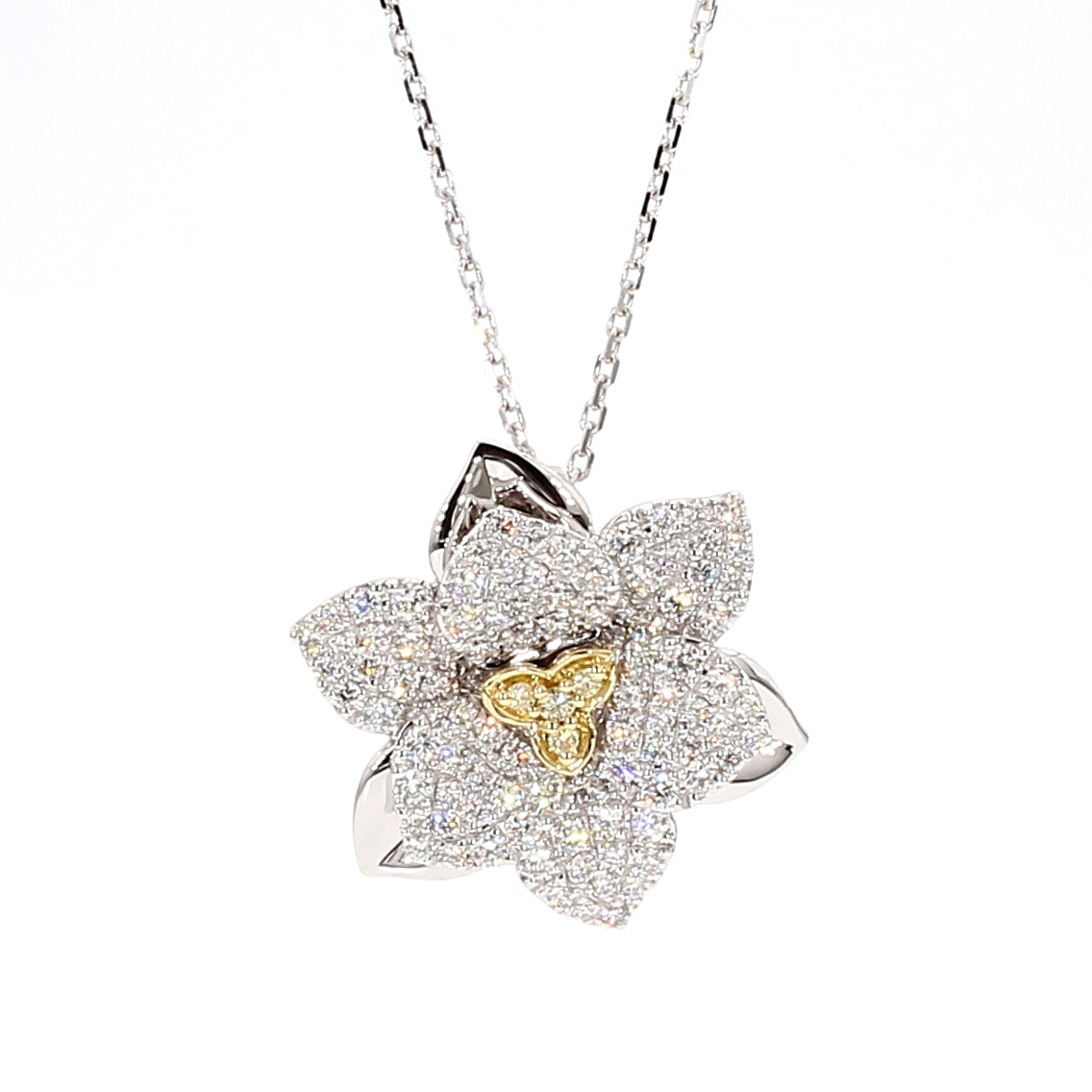 Natural Yellow Round Diamond Pendant
